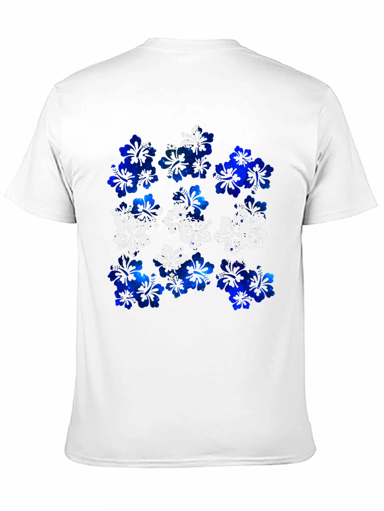 Hibiscus Floral Print Mens Black T-Shirt