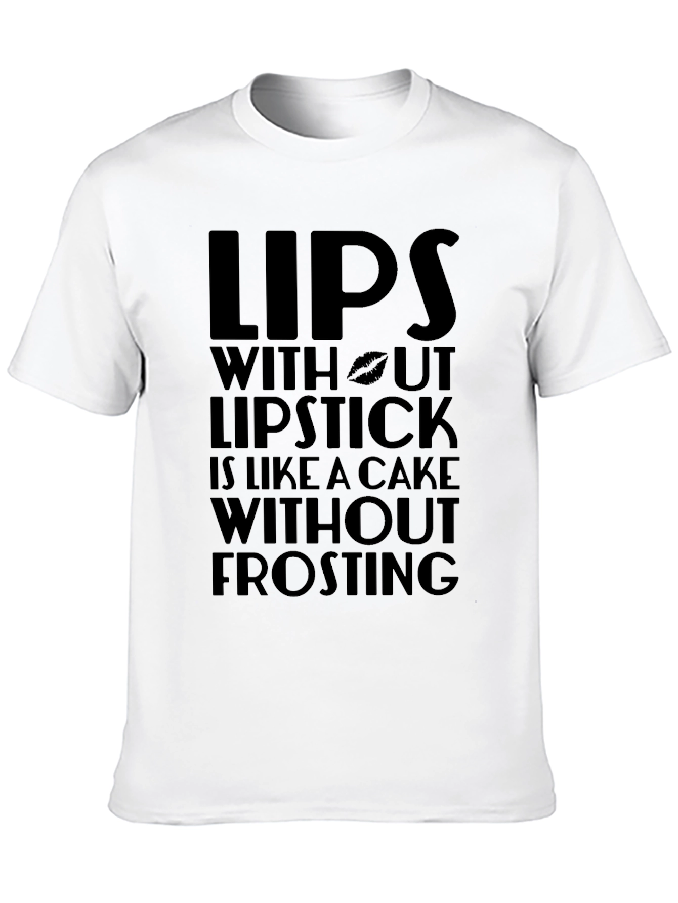 Lips Lipstick Cake Frosting Funny Graphic T-Shirt