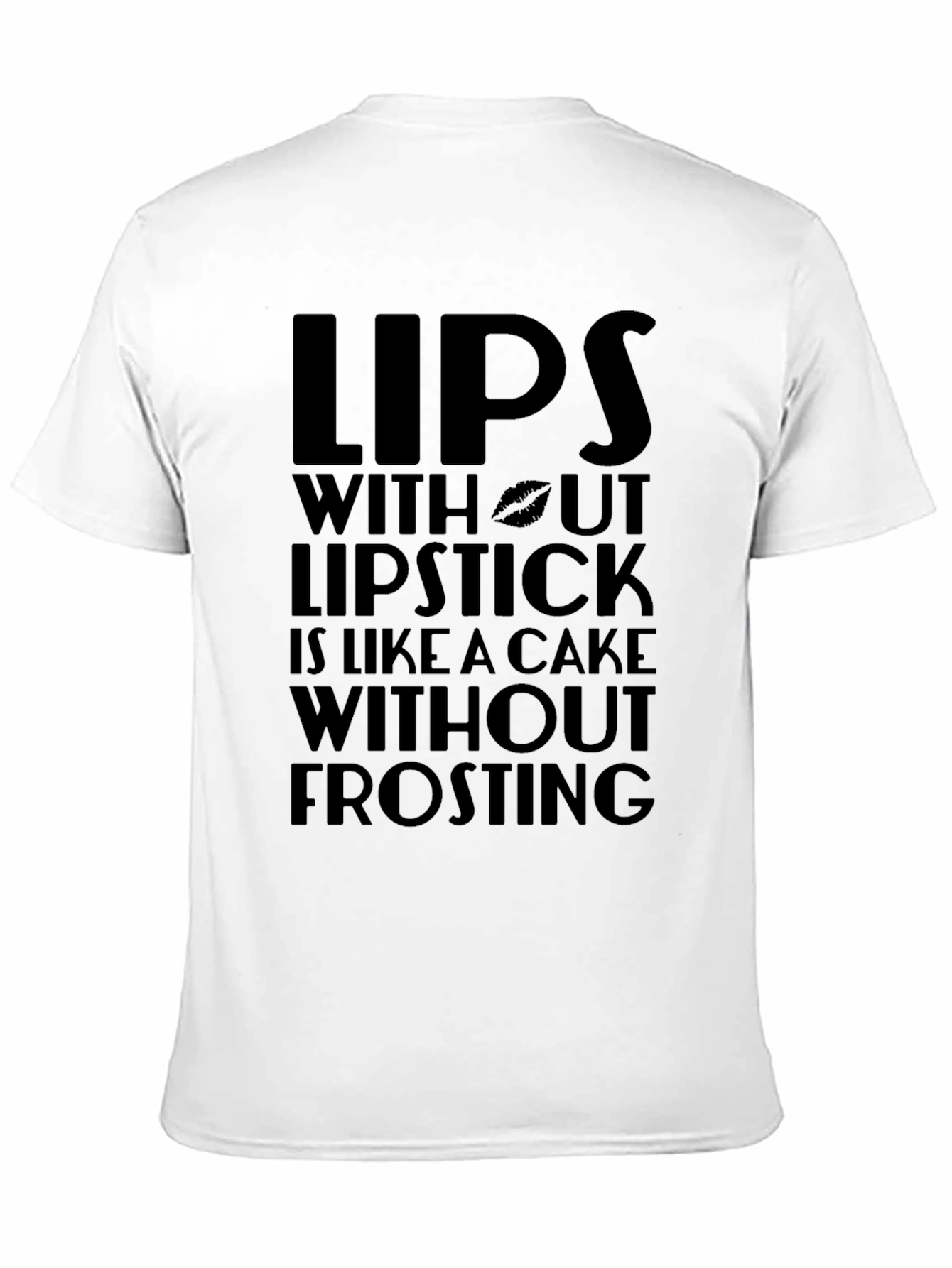 Lips Lipstick Cake Frosting Funny Graphic T-Shirt
