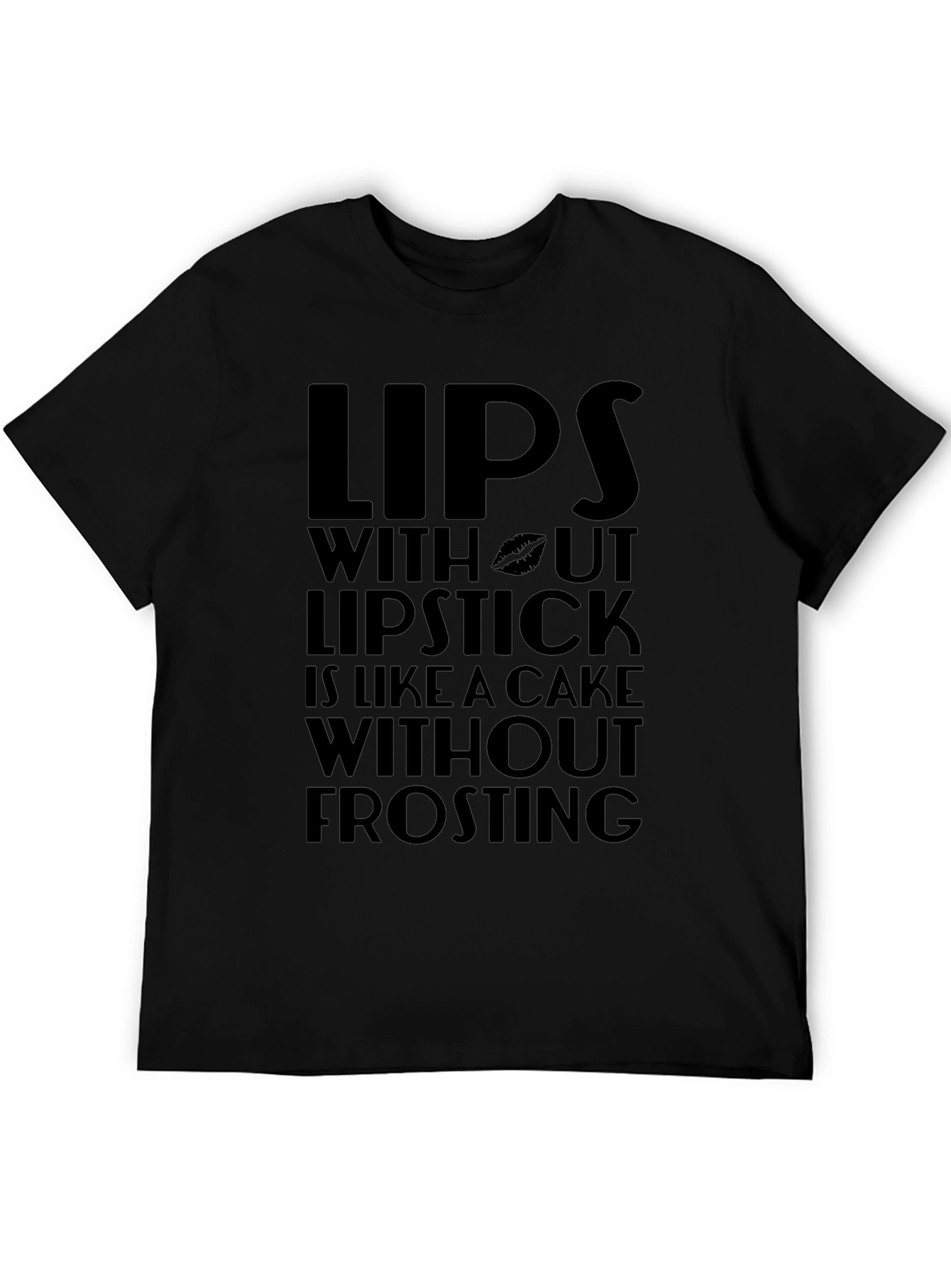 Lips Lipstick Cake Frosting Funny Graphic T-Shirt