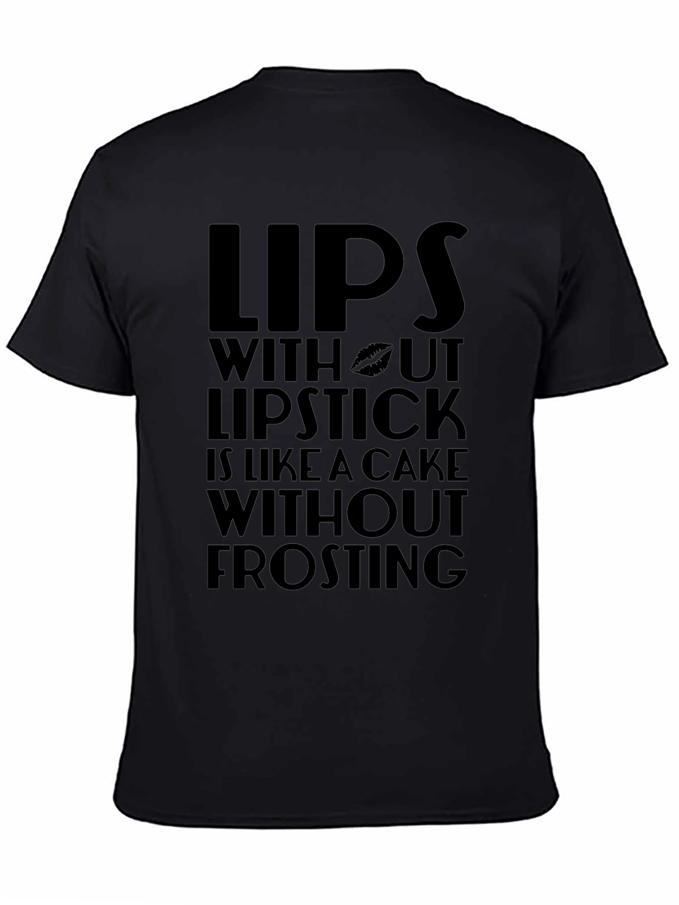 Lips Lipstick Cake Frosting Funny Graphic T-Shirt
