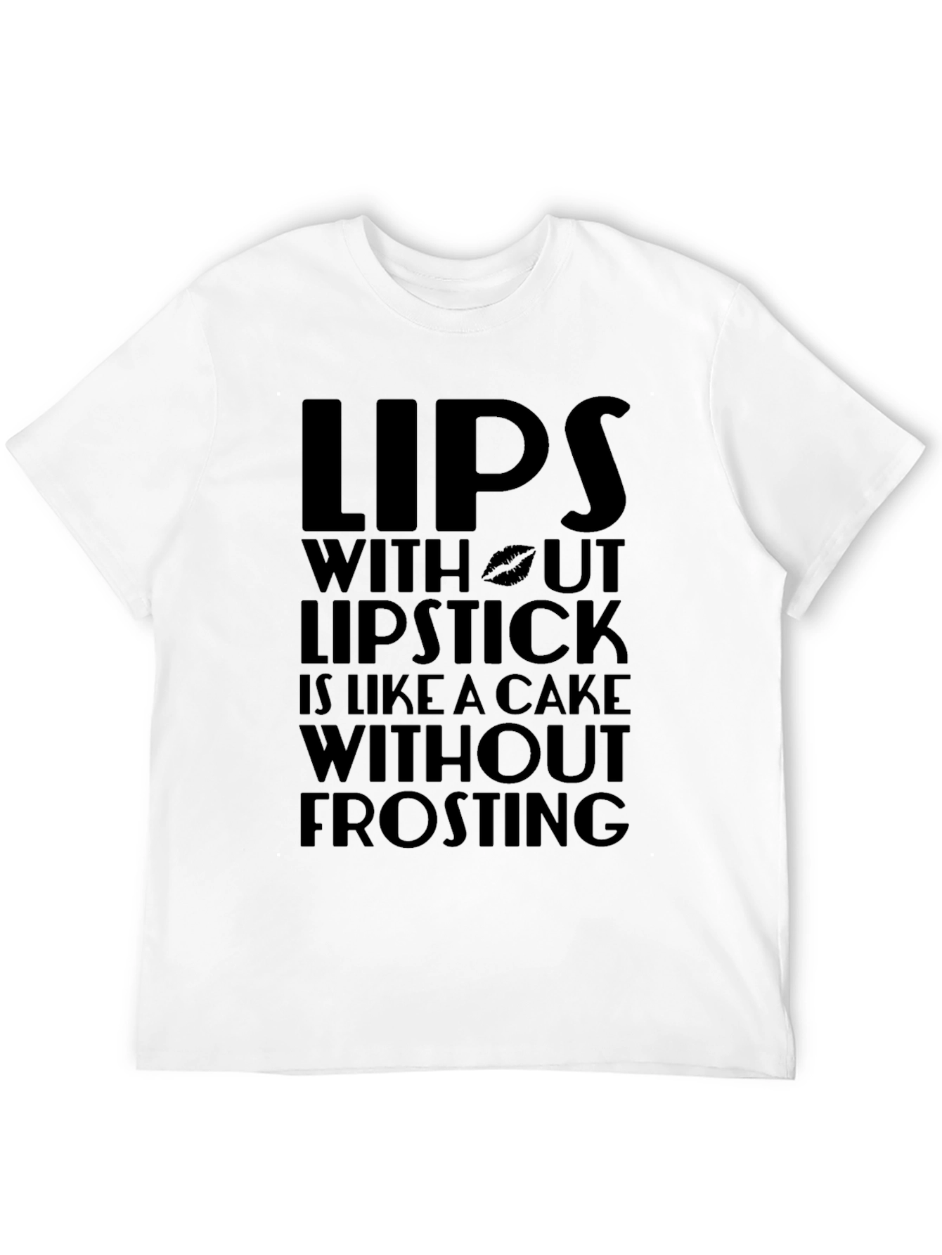 Lips Lipstick Cake Frosting Funny Graphic T-Shirt