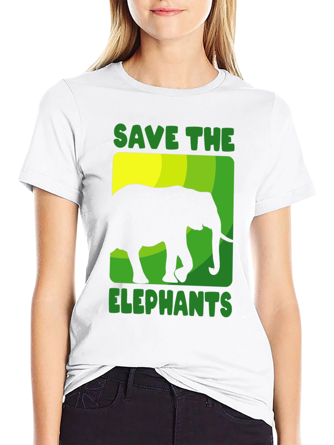 Save the Elephants Graphic Tee - Black Cotton T-Shirt