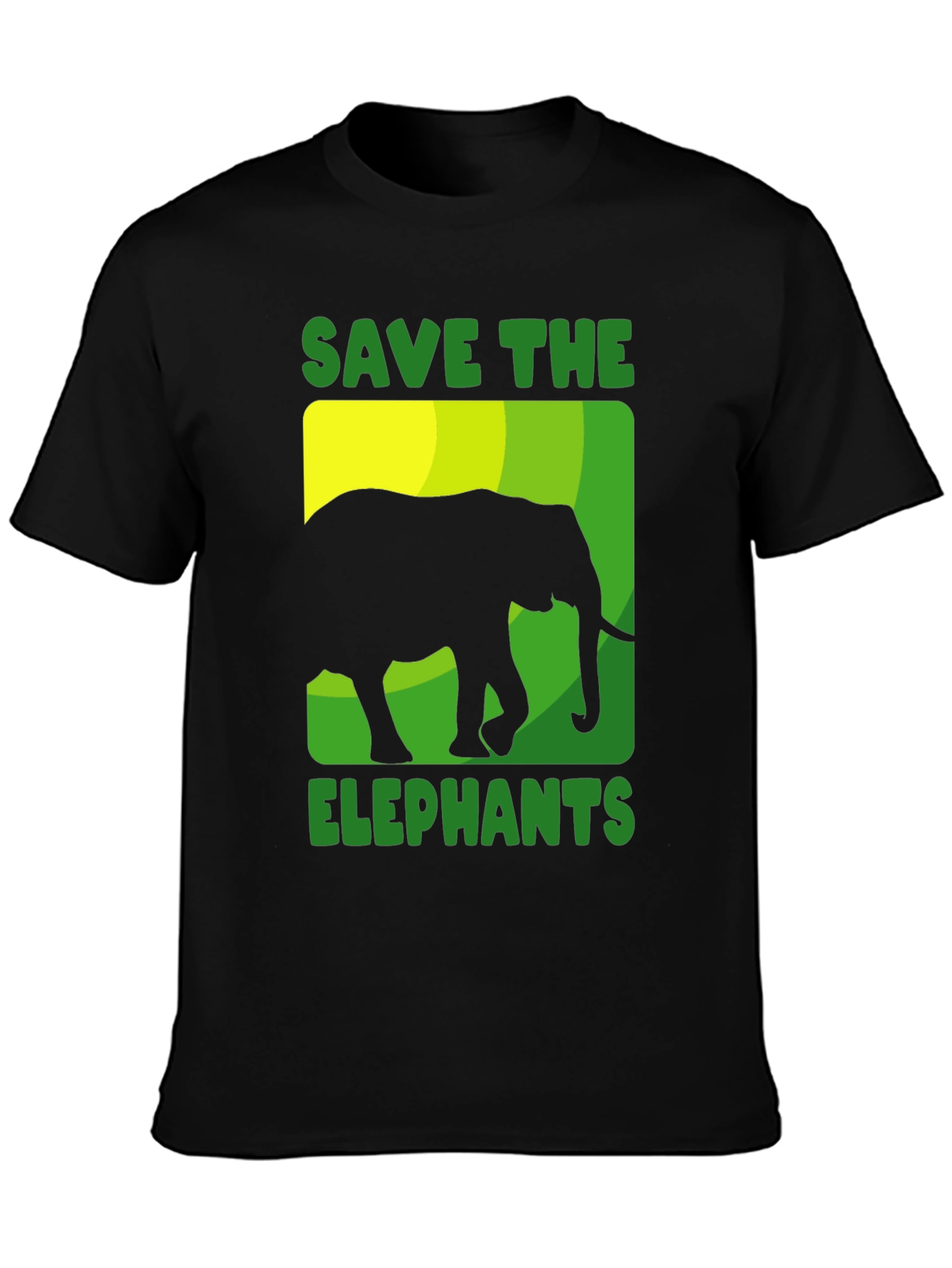 Save the Elephants Graphic Tee - Black Cotton T-Shirt