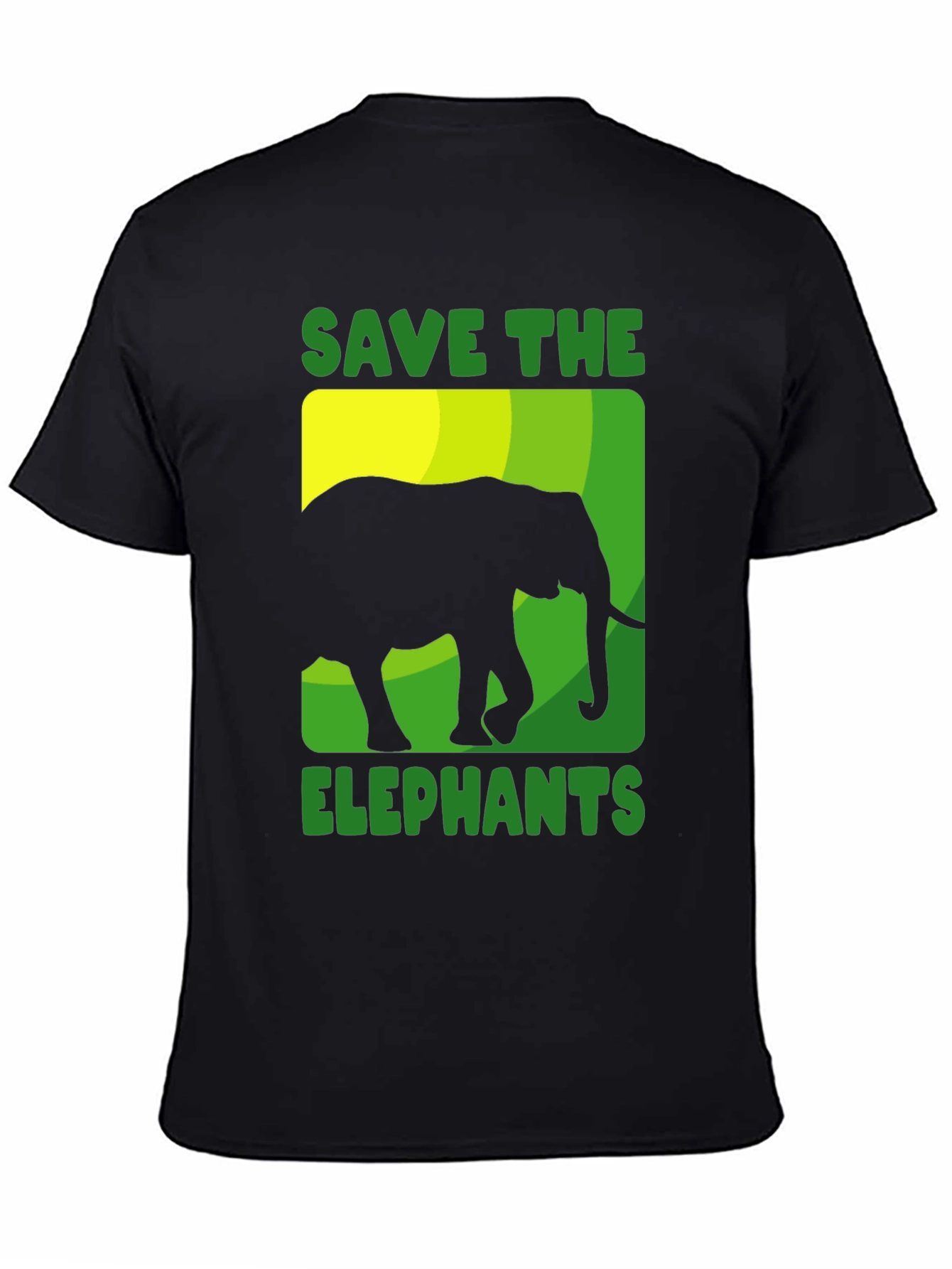 Save the Elephants Graphic Tee - Black Cotton T-Shirt