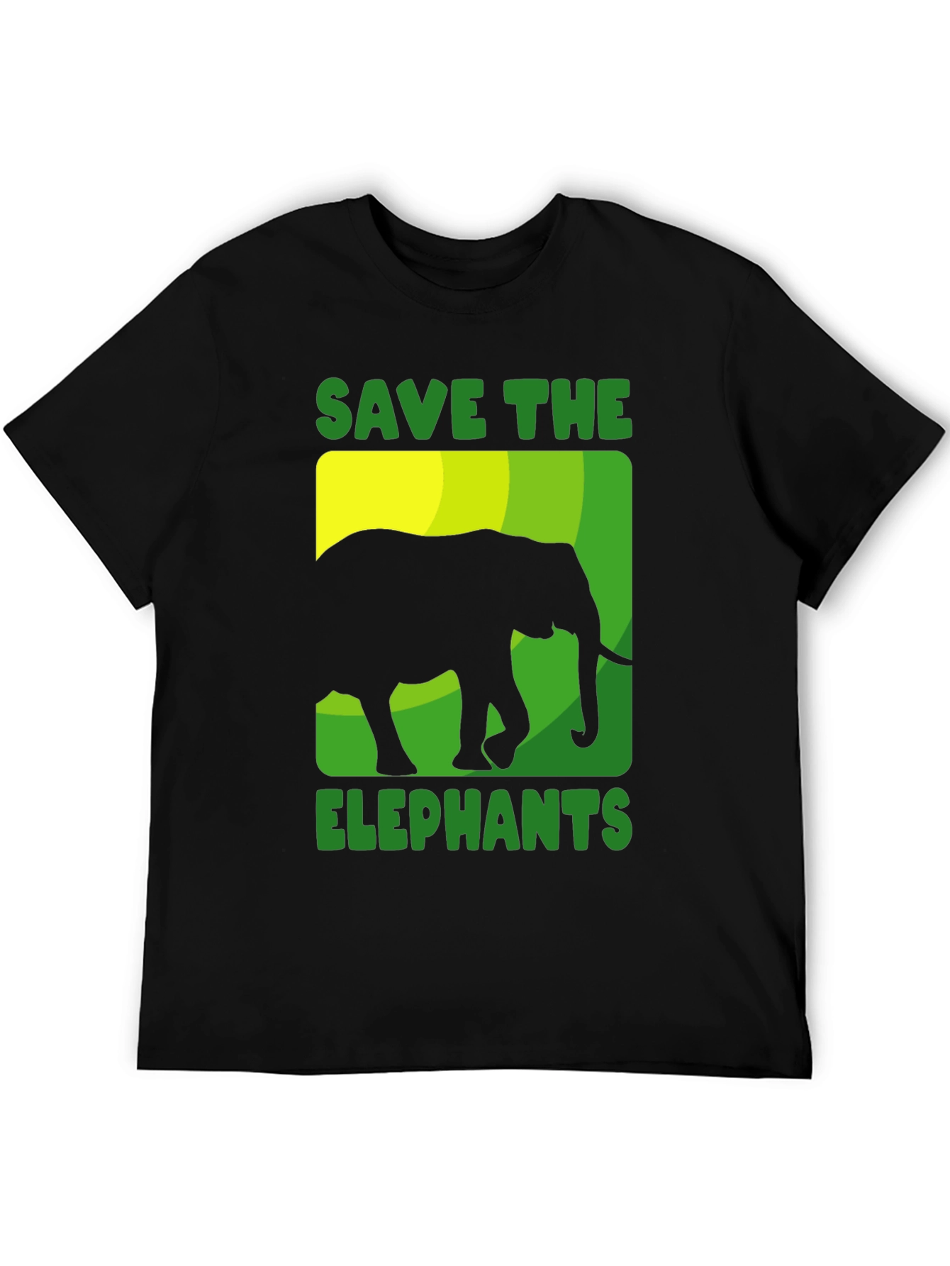 Save the Elephants Graphic Tee - Black Cotton T-Shirt
