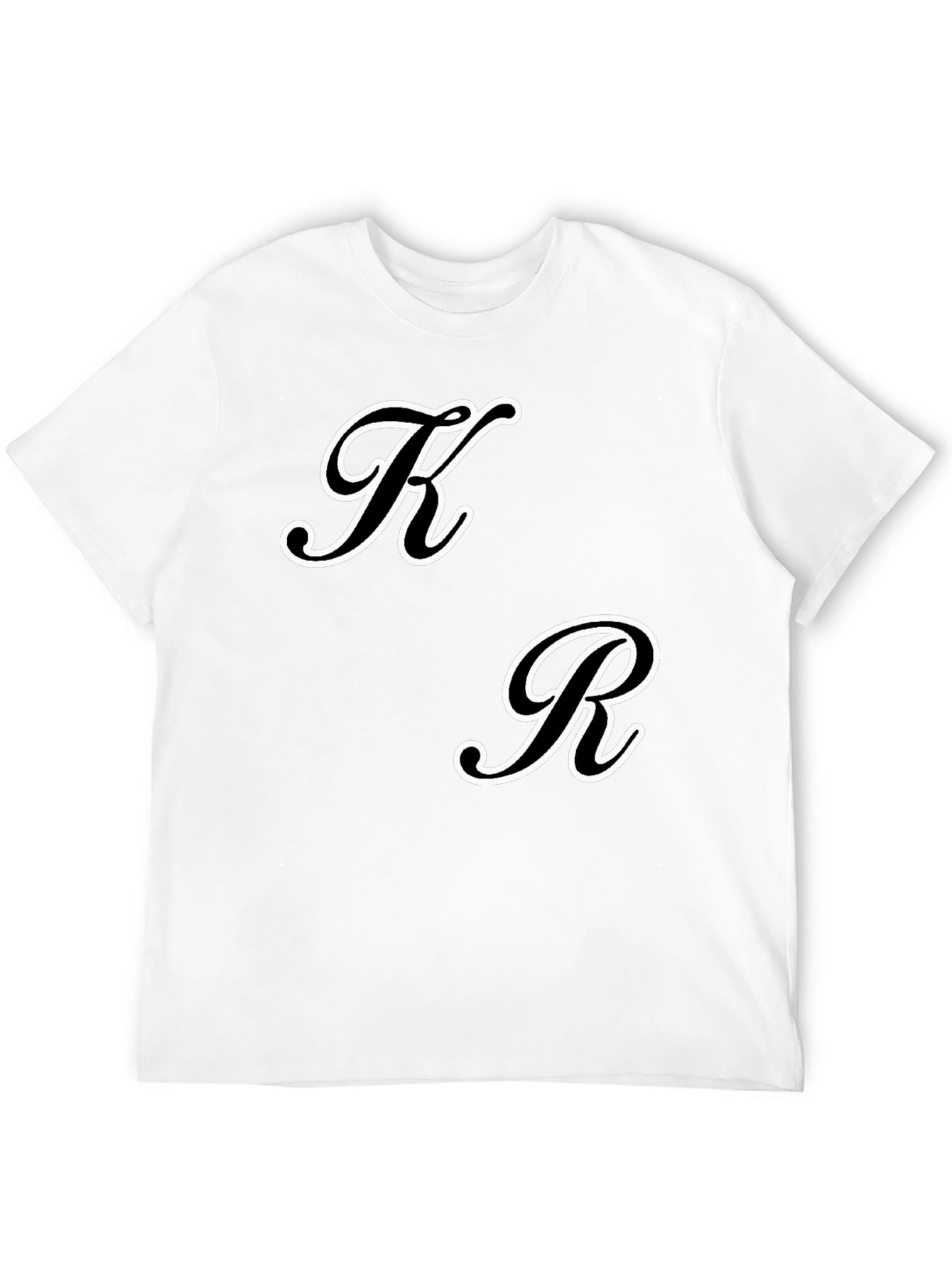 Black T-Shirt with Initial Design - K & R