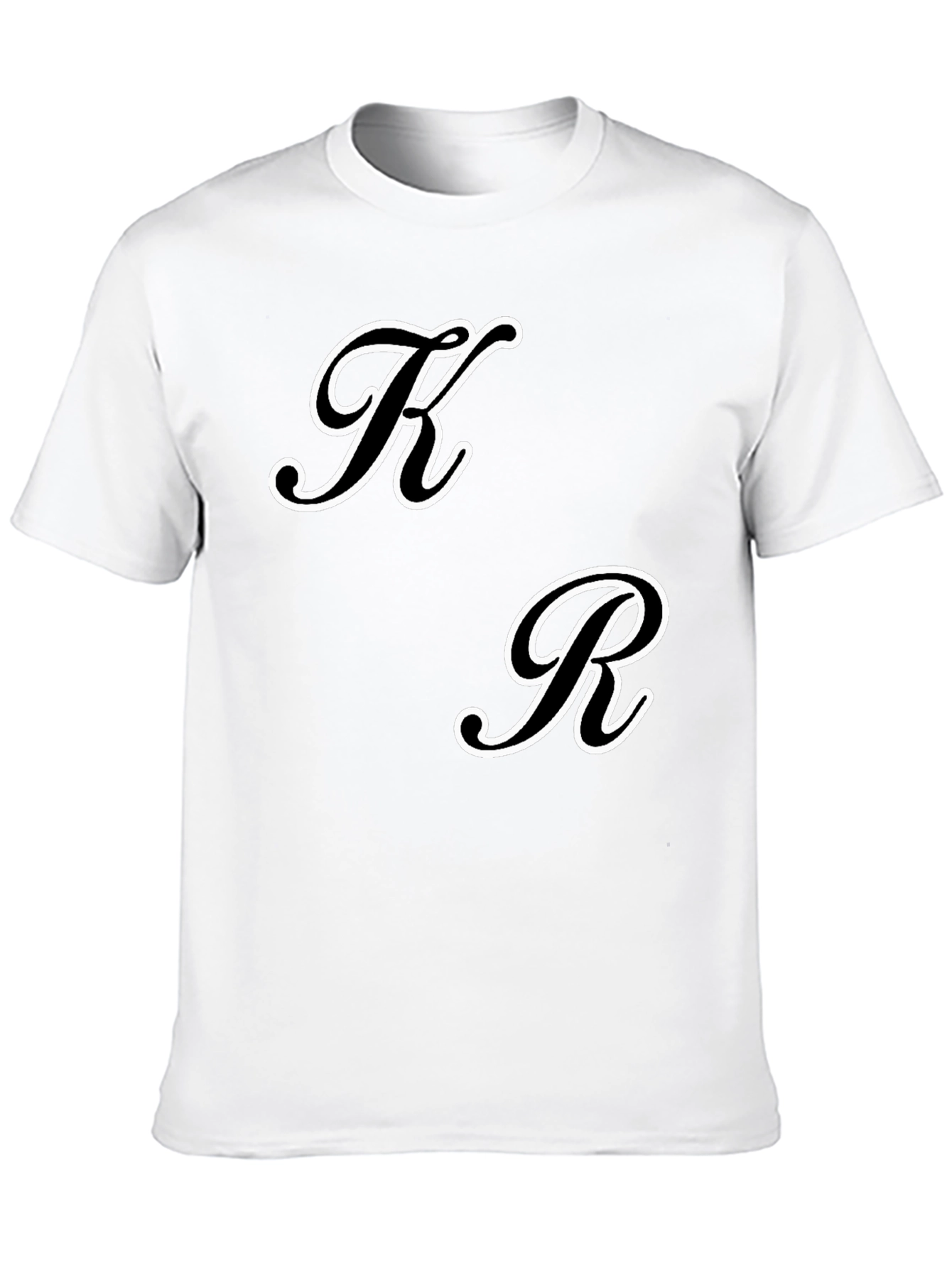 Black T-Shirt with Initial Design - K & R