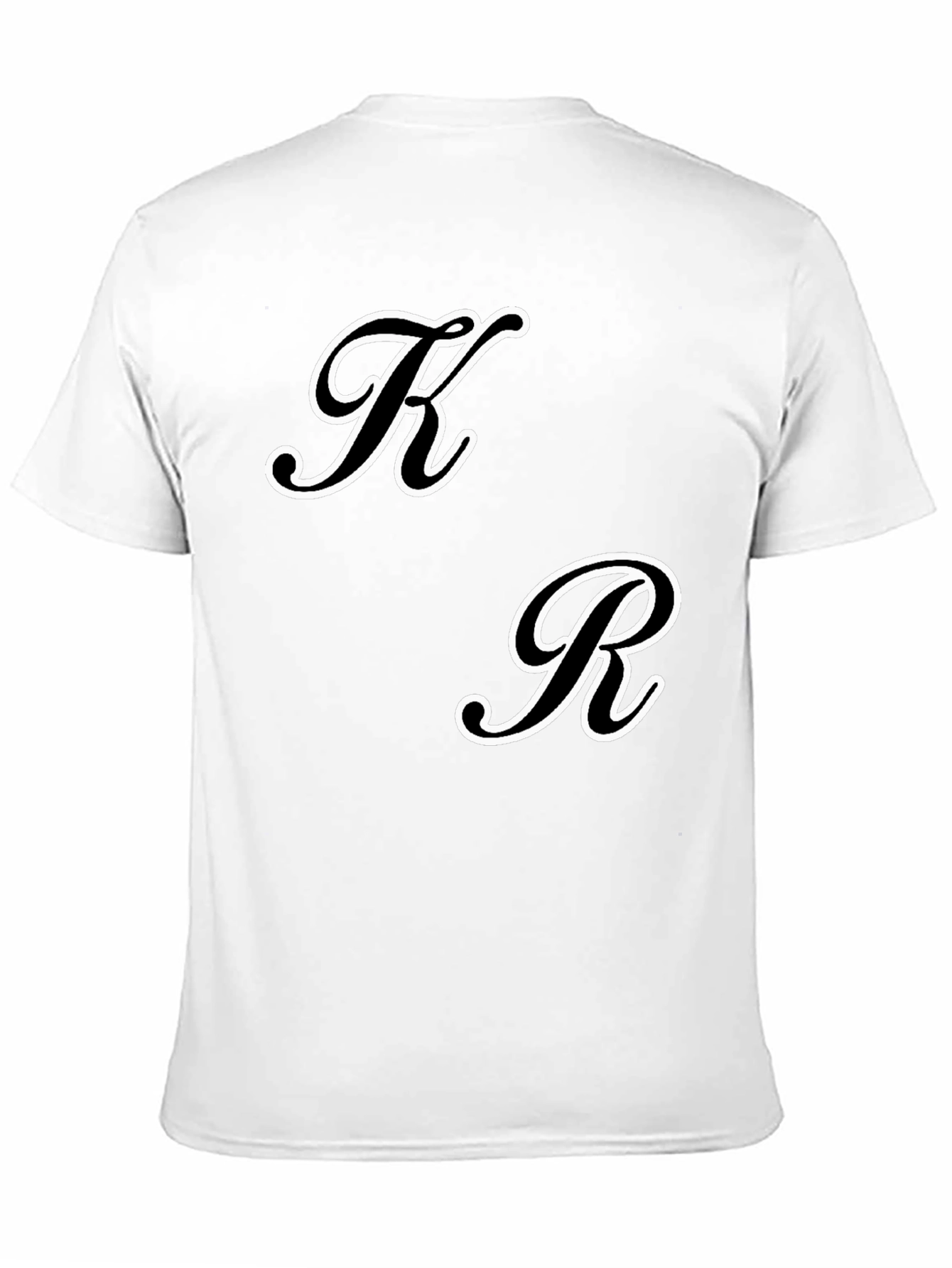 Black T-Shirt with Initial Design - K & R