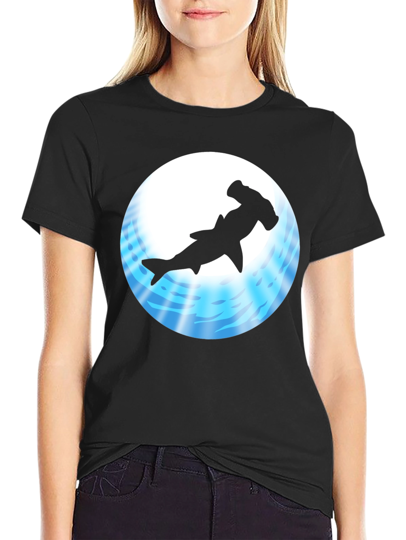 Hammerhead Shark Black T-Shirt - Unique Ocean Design