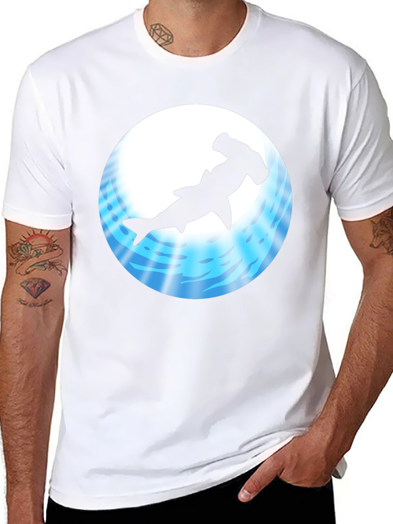 Hammerhead Shark Black T-Shirt - Unique Ocean Design