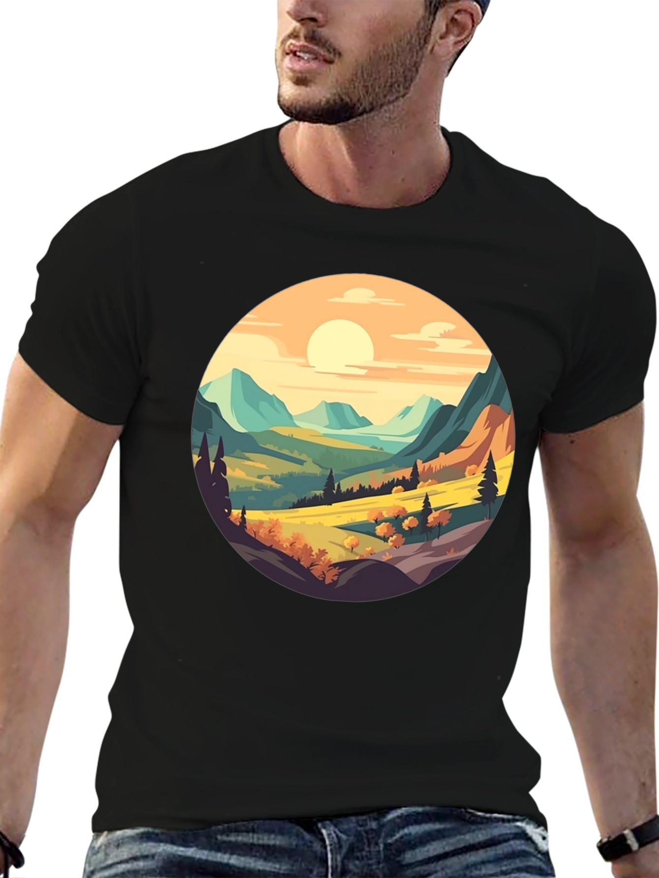 Scenic Landscape Graphic Tee - Nature Inspired Design
