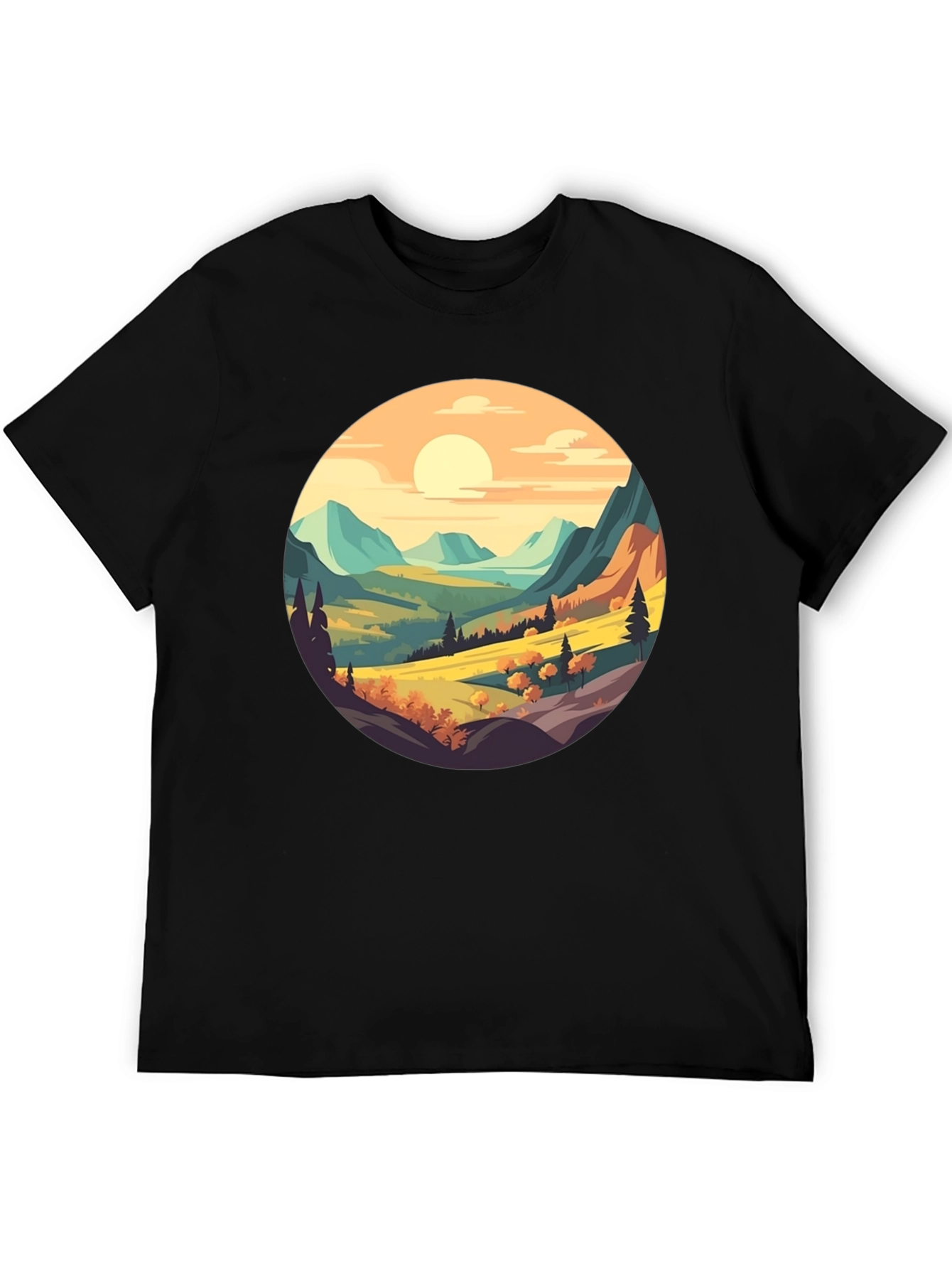 Scenic Landscape Graphic Tee - Nature Inspired Design