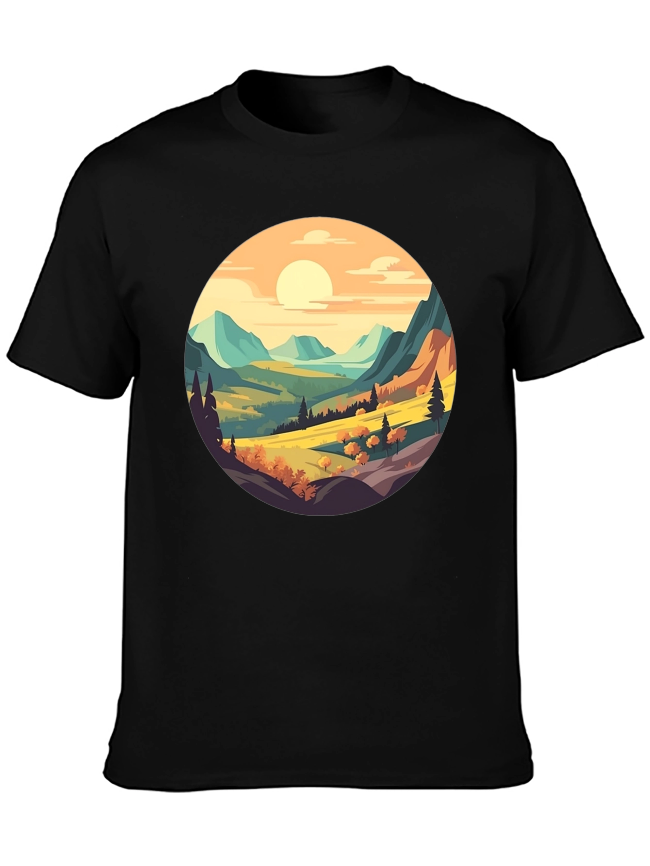 Scenic Landscape Graphic Tee - Nature Inspired Design