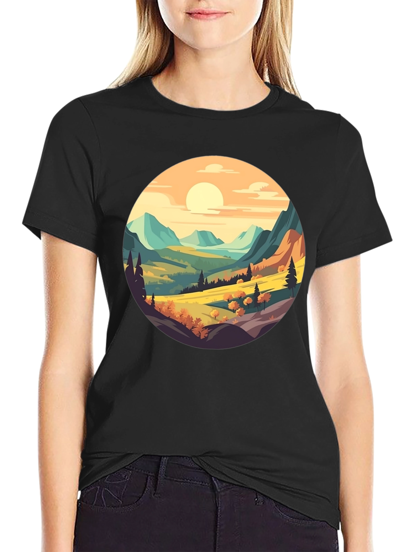 Scenic Landscape Graphic Tee - Nature Inspired Design