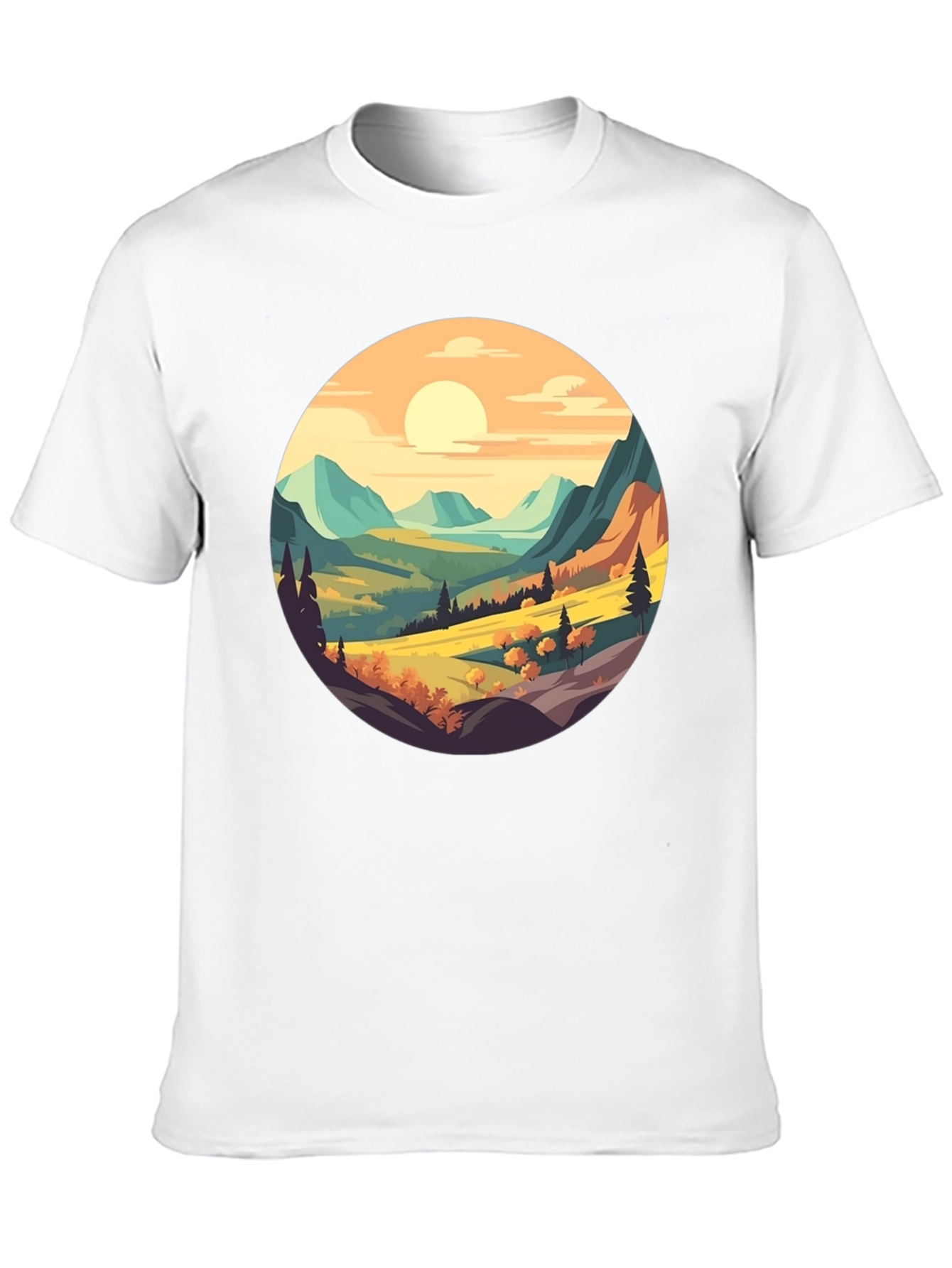 Scenic Landscape Graphic Tee - Nature Inspired Design