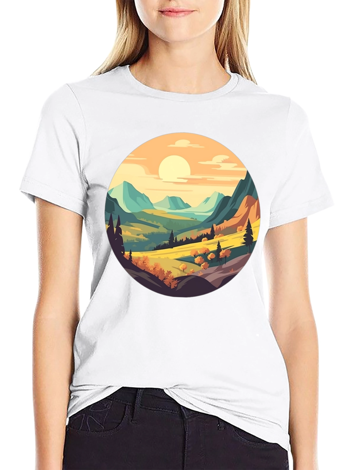 Scenic Landscape Graphic Tee - Nature Inspired Design