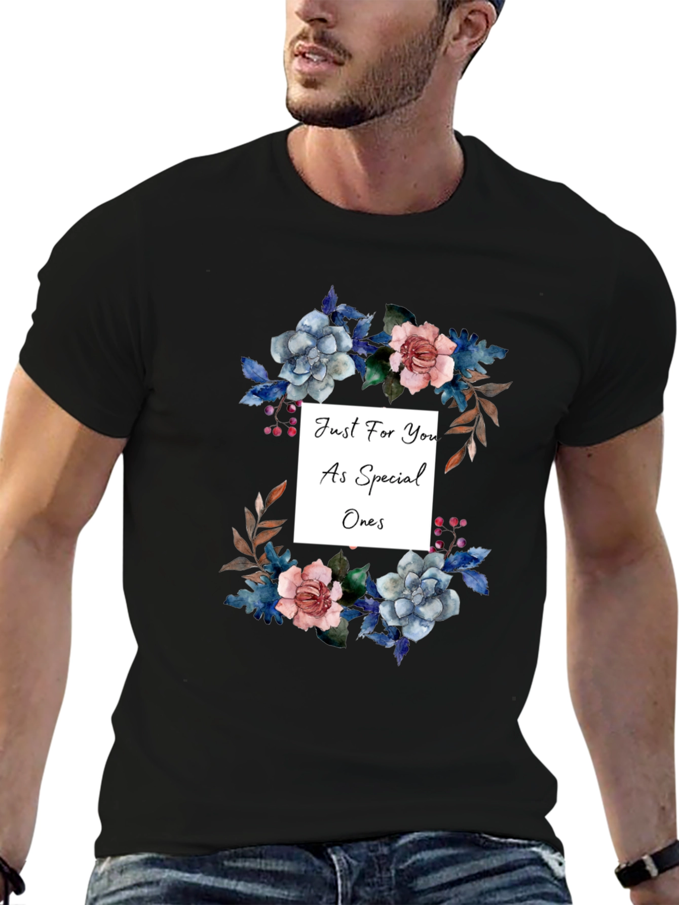 Floral Just For You Graphic T-Shirt
