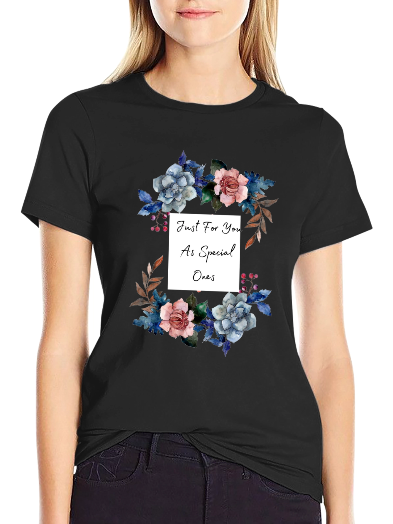 Floral Just For You Graphic T-Shirt
