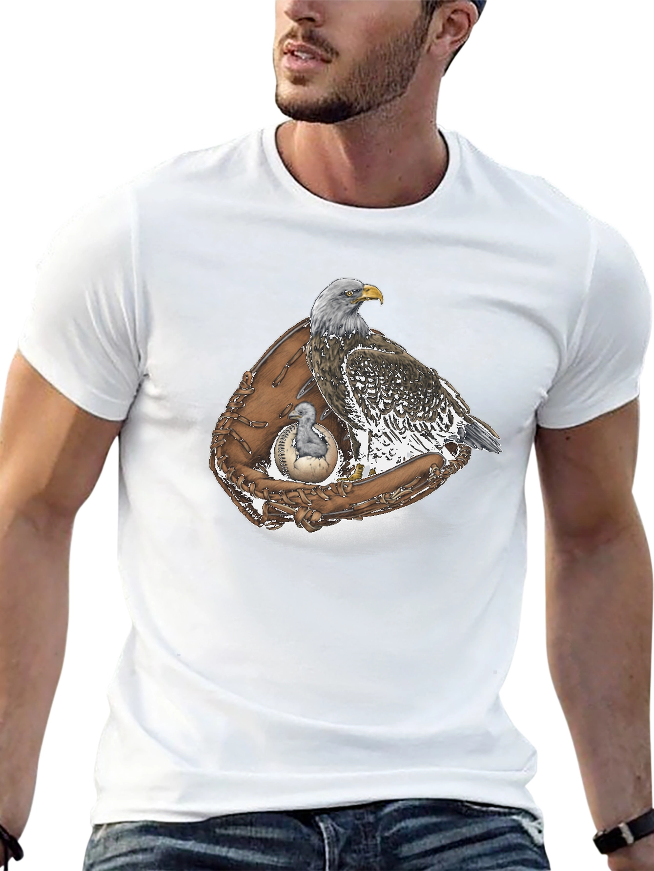 Eagle in Glove Graphic Tee - Black