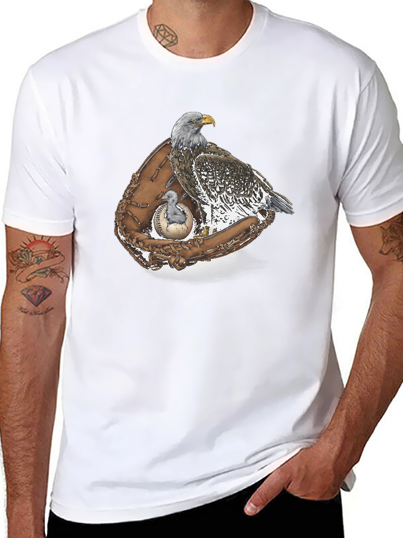 Eagle in Glove Graphic Tee - Black