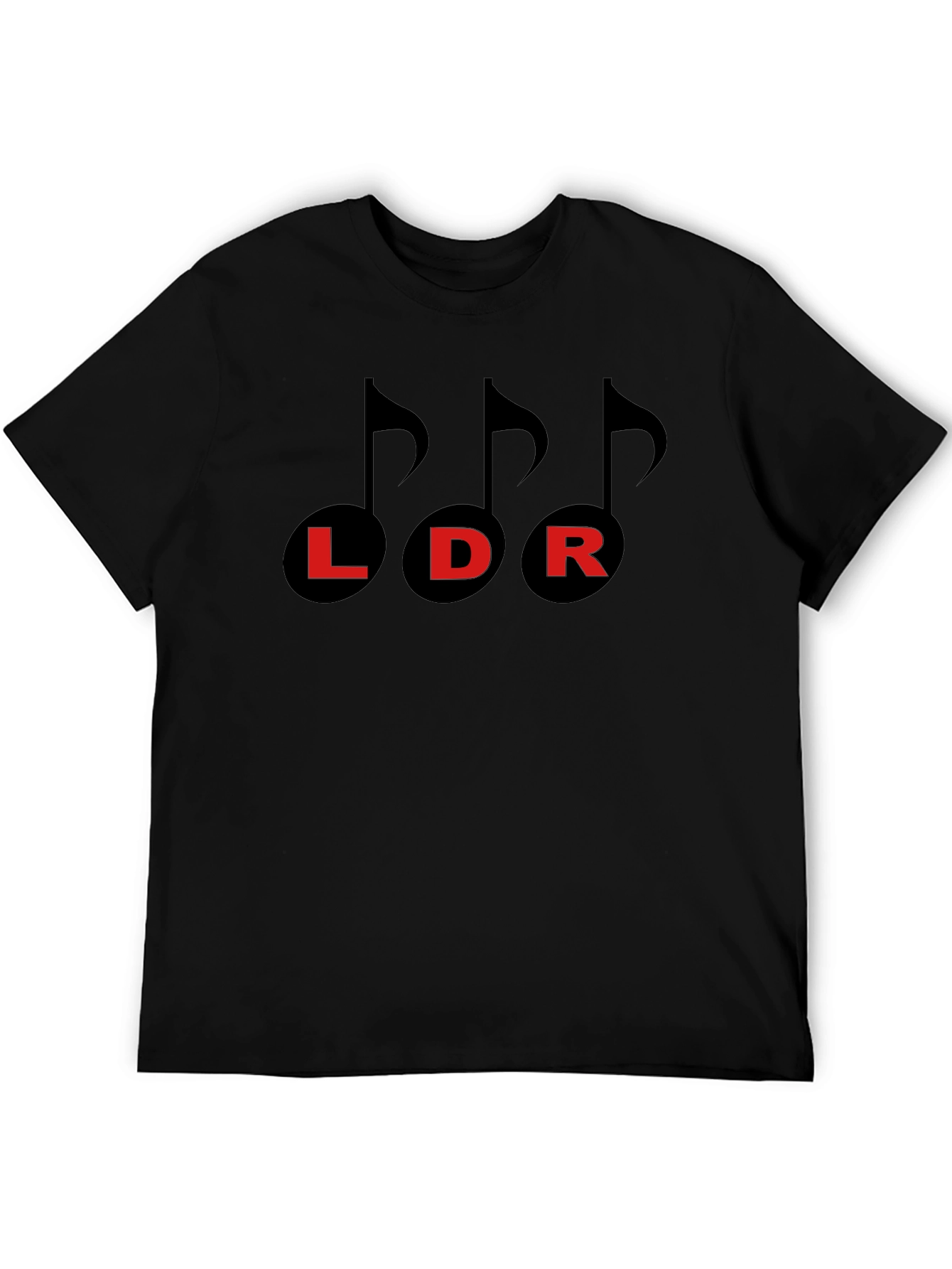 LDR Music Note Graphic Tee - Black Cotton Blend