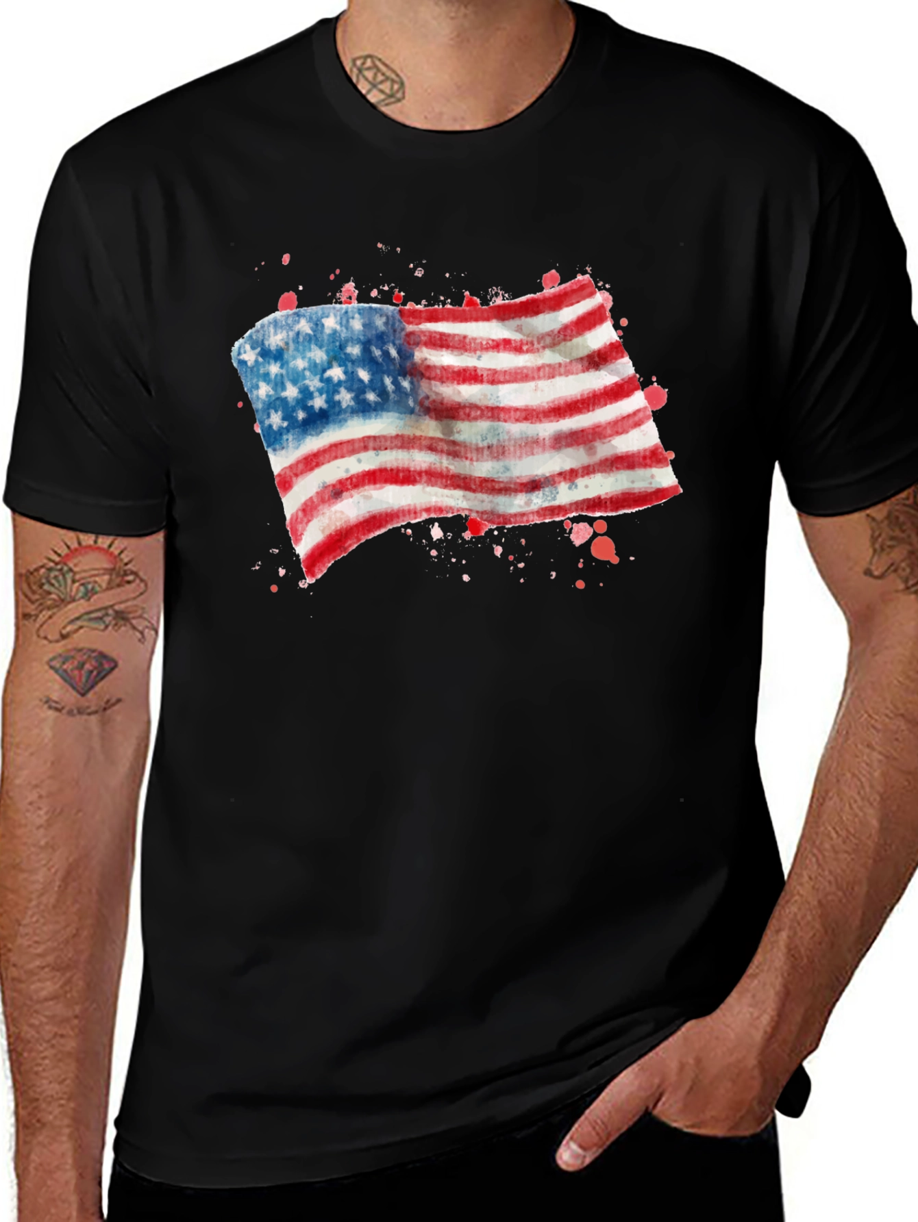 USA Flag Graphic Tee - Patriotic T-Shirt