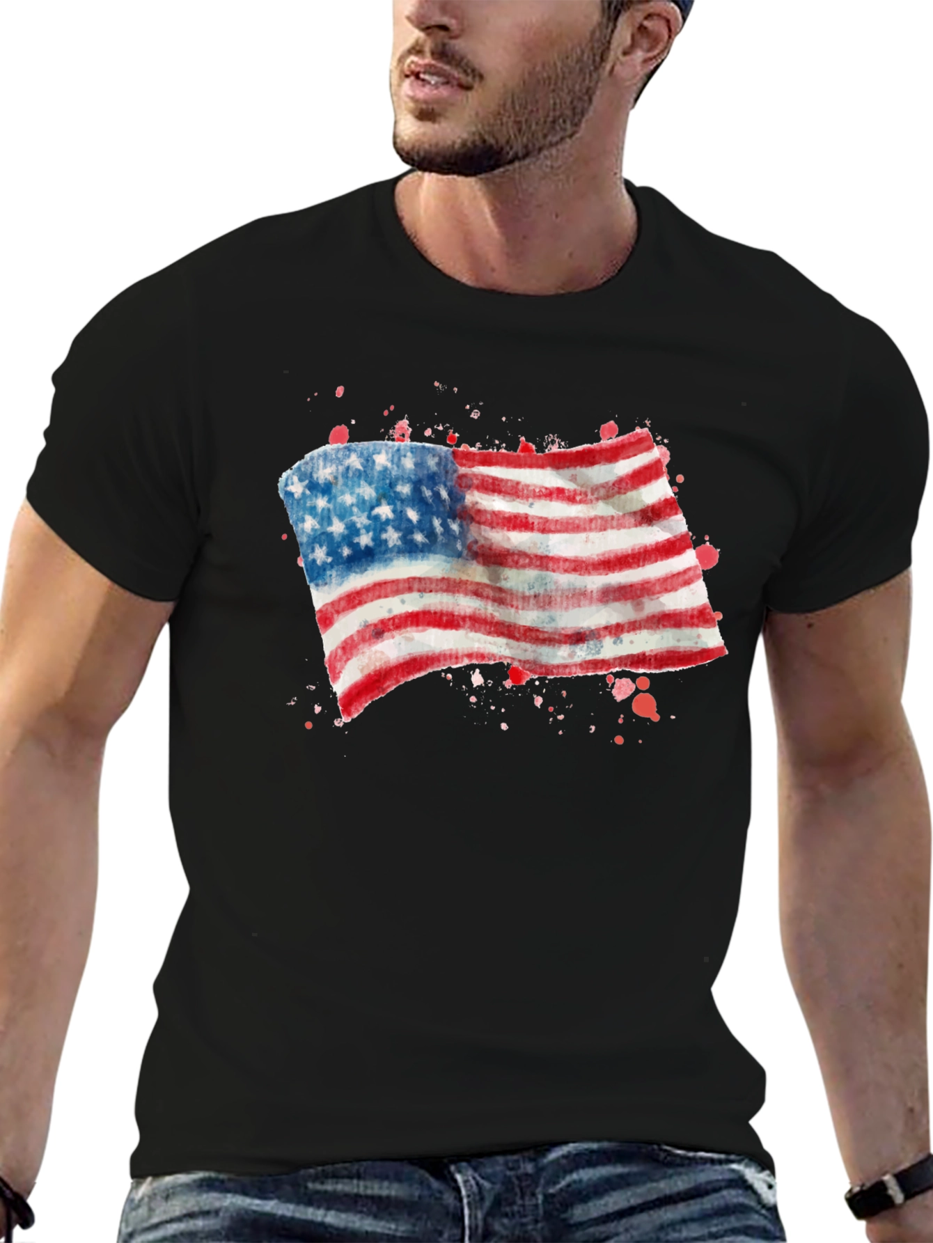USA Flag Graphic Tee - Patriotic T-Shirt