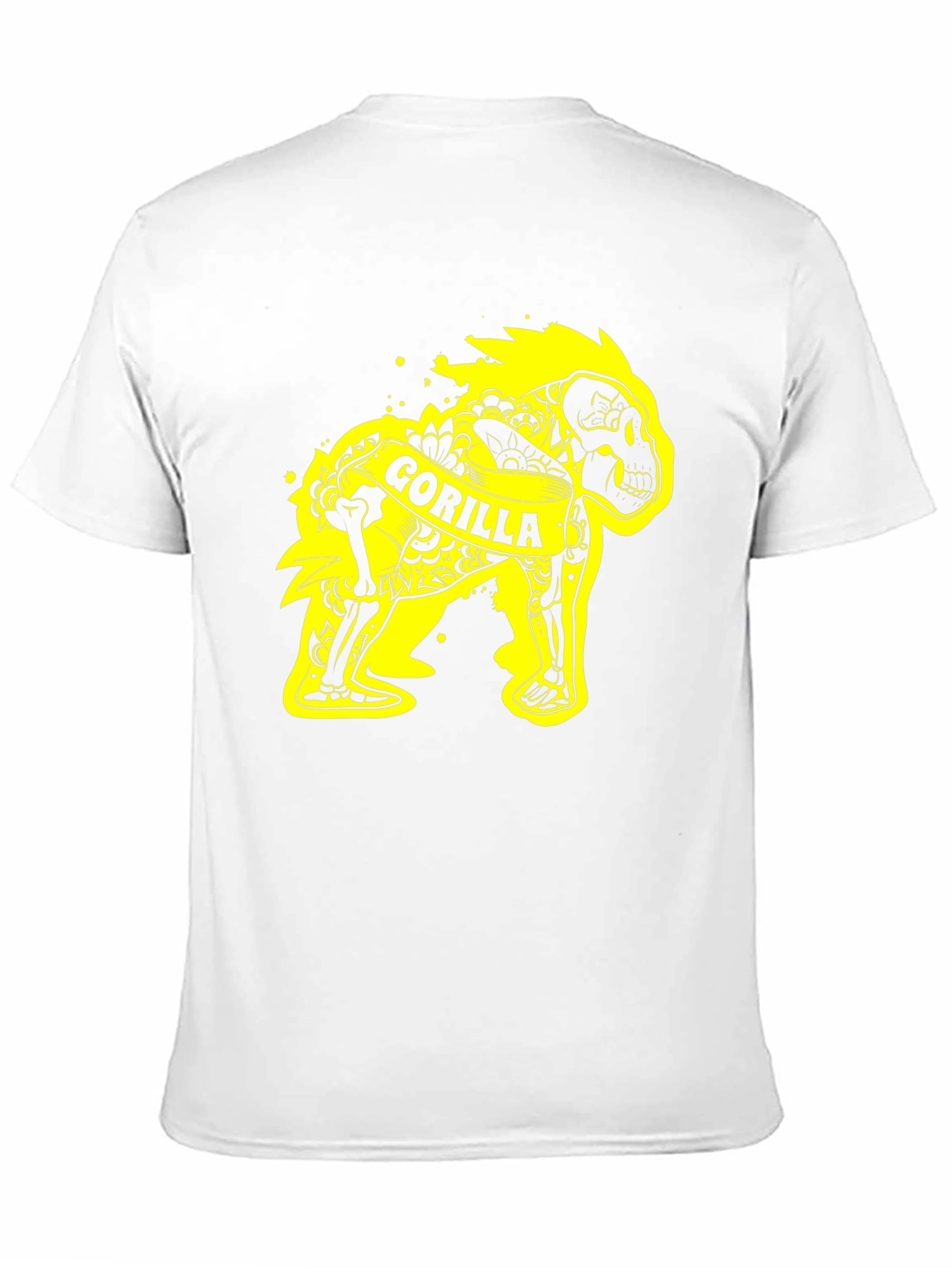 Gorilla Skeleton Graphic Tee - Black Cotton T-Shirt