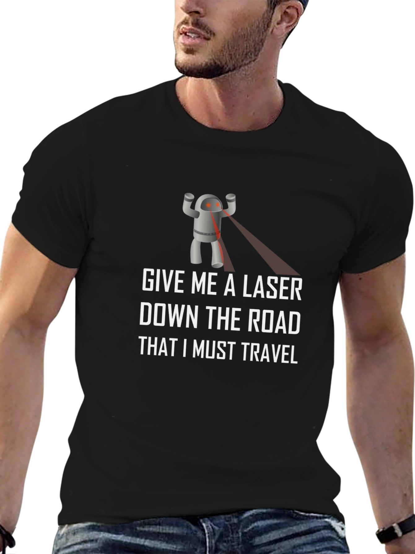 Laser Robot T-Shirt - Funny Sci-Fi Graphic Tee