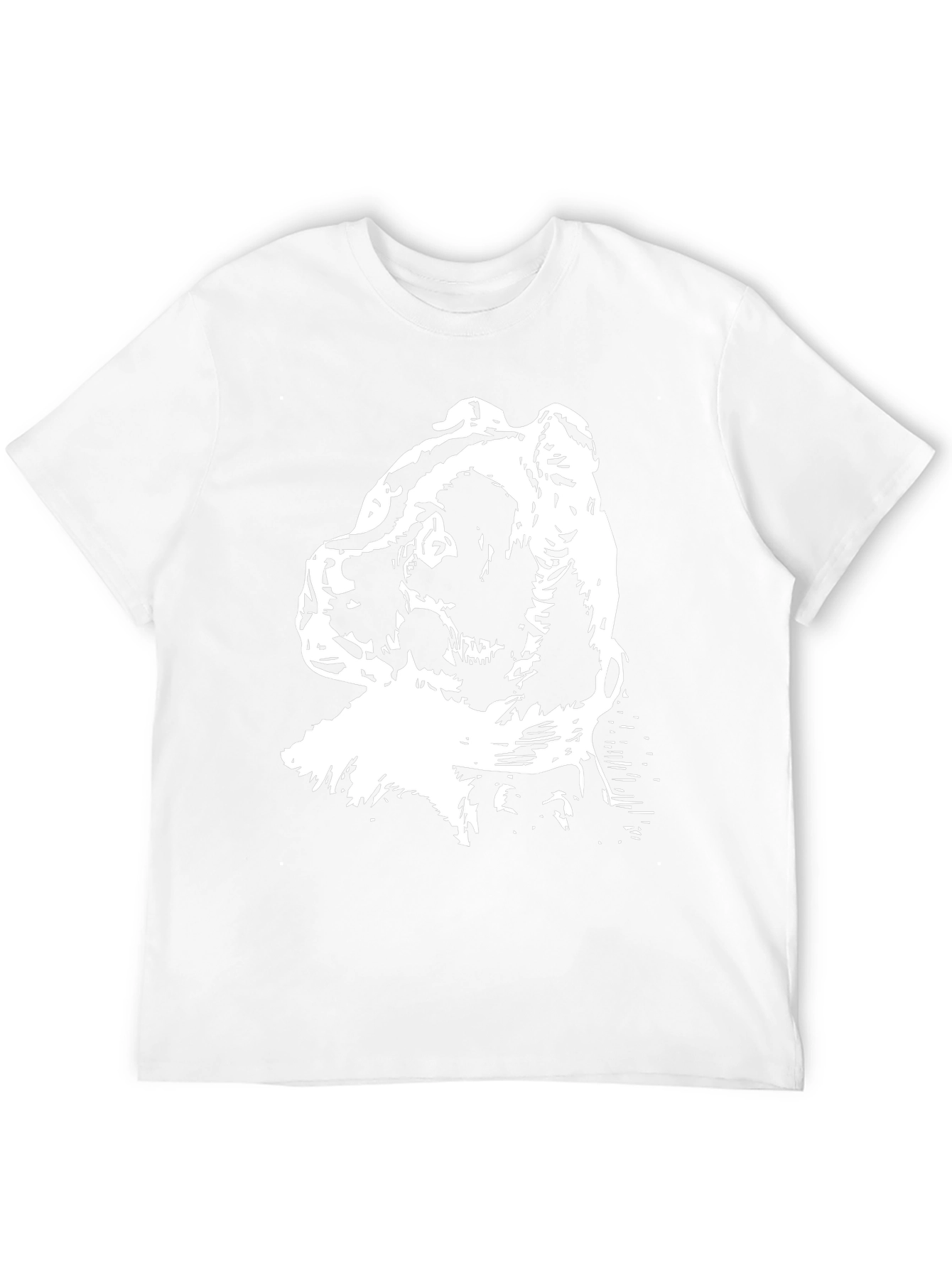 Abstract Bear Graphic Print Black T-Shirt
