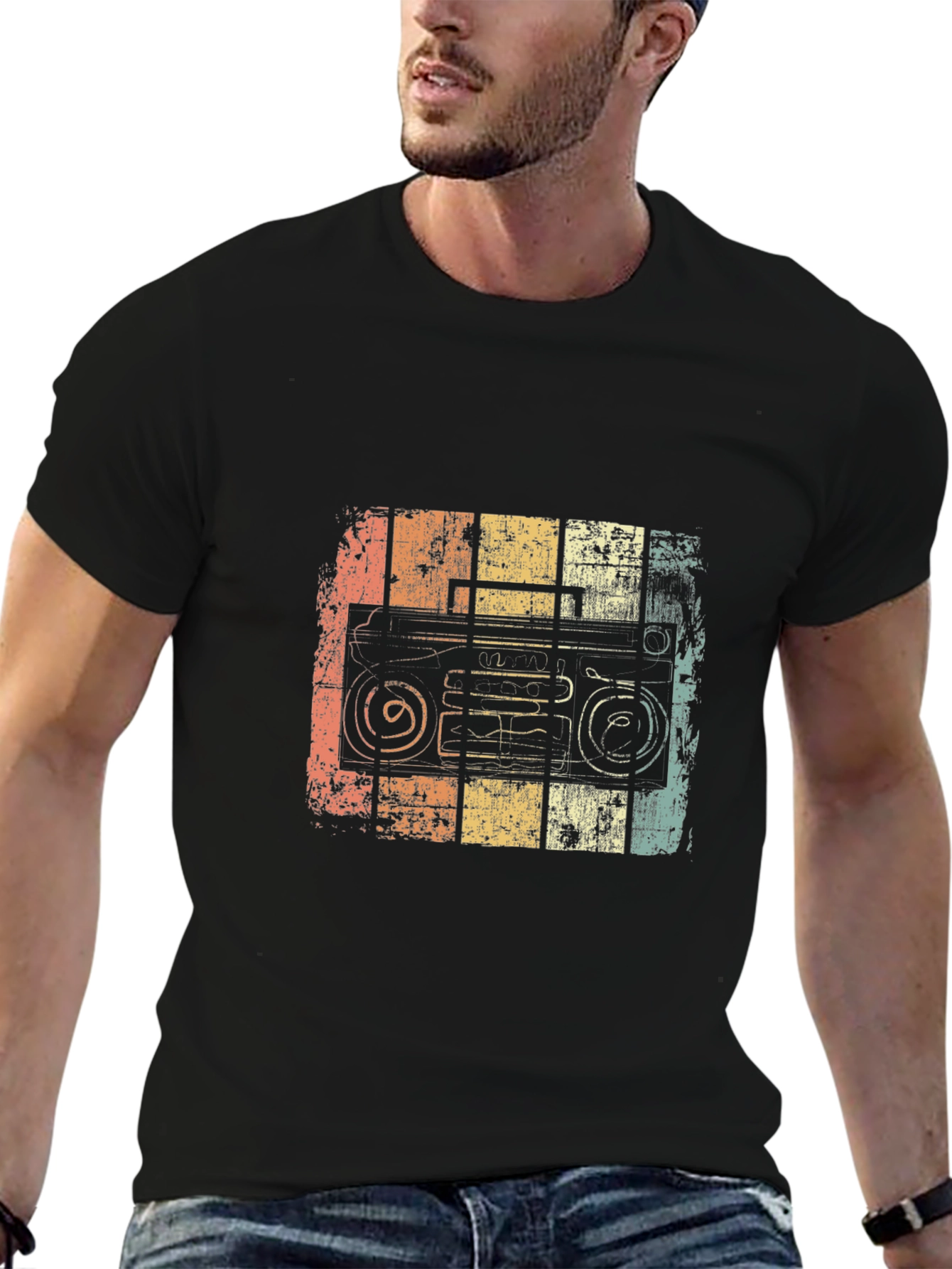 Retro Boombox Graphic T-Shirt