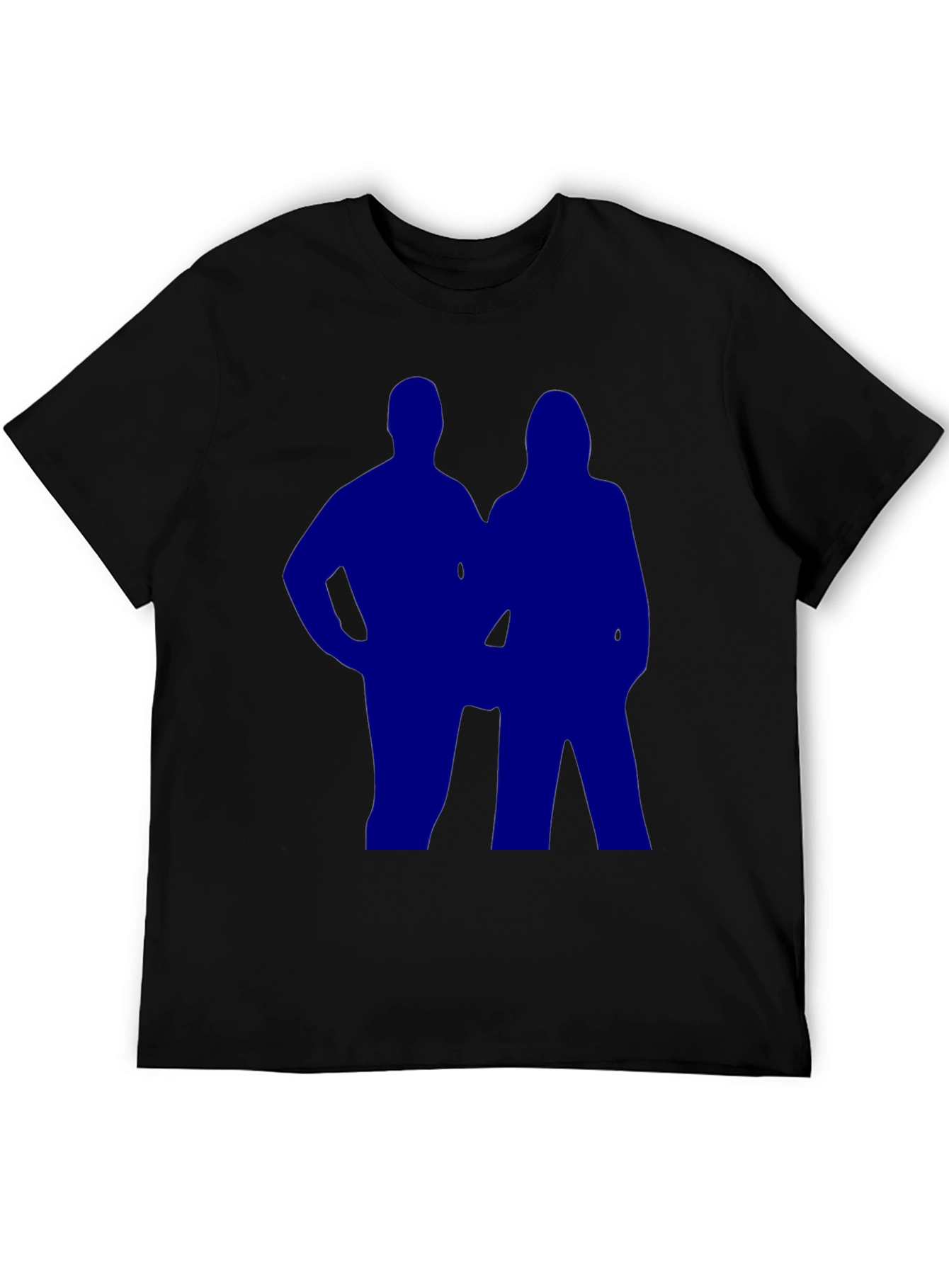 Silhouette Couple Graphic Tee - Black Casual T-Shirt