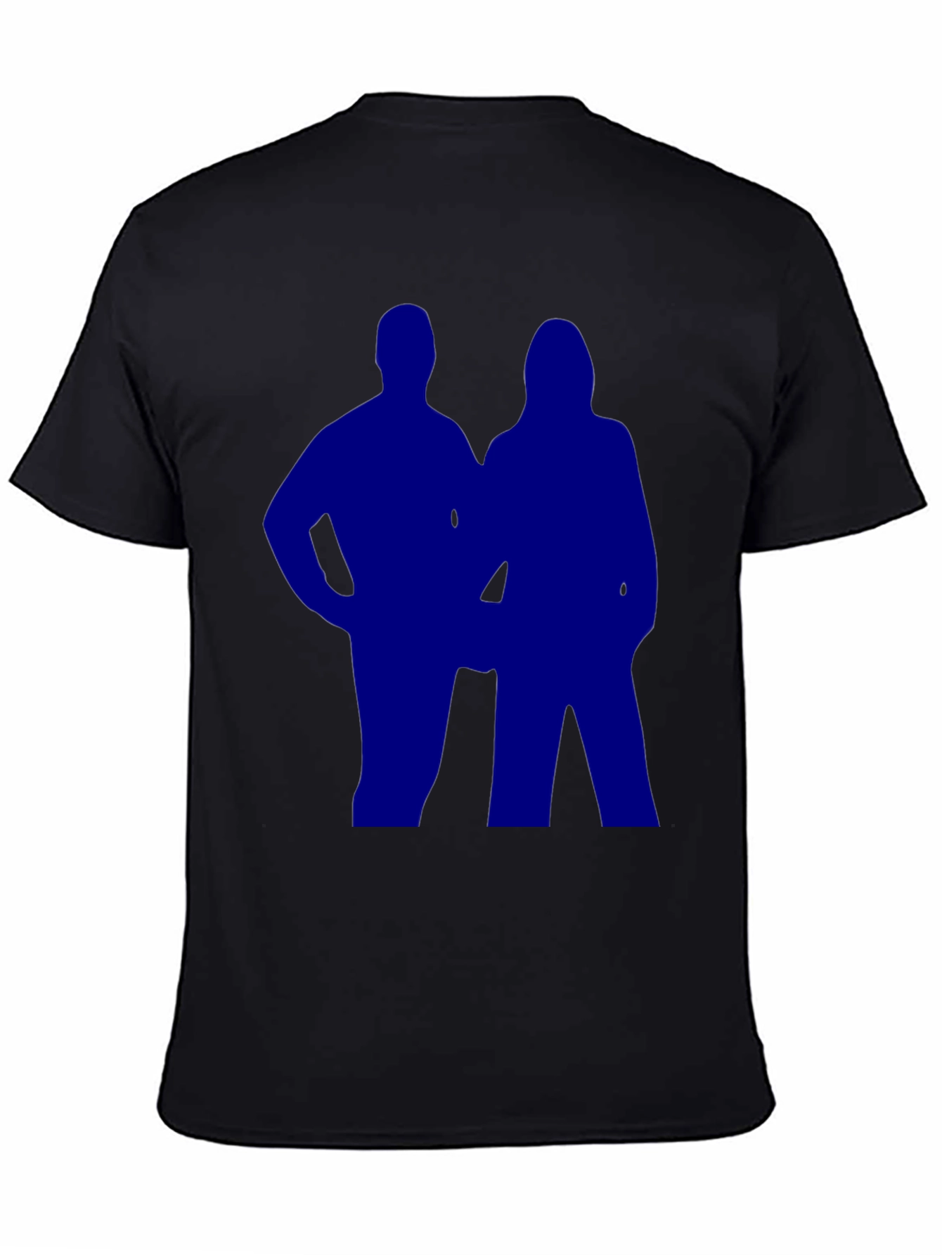 Silhouette Couple Graphic Tee - Black Casual T-Shirt