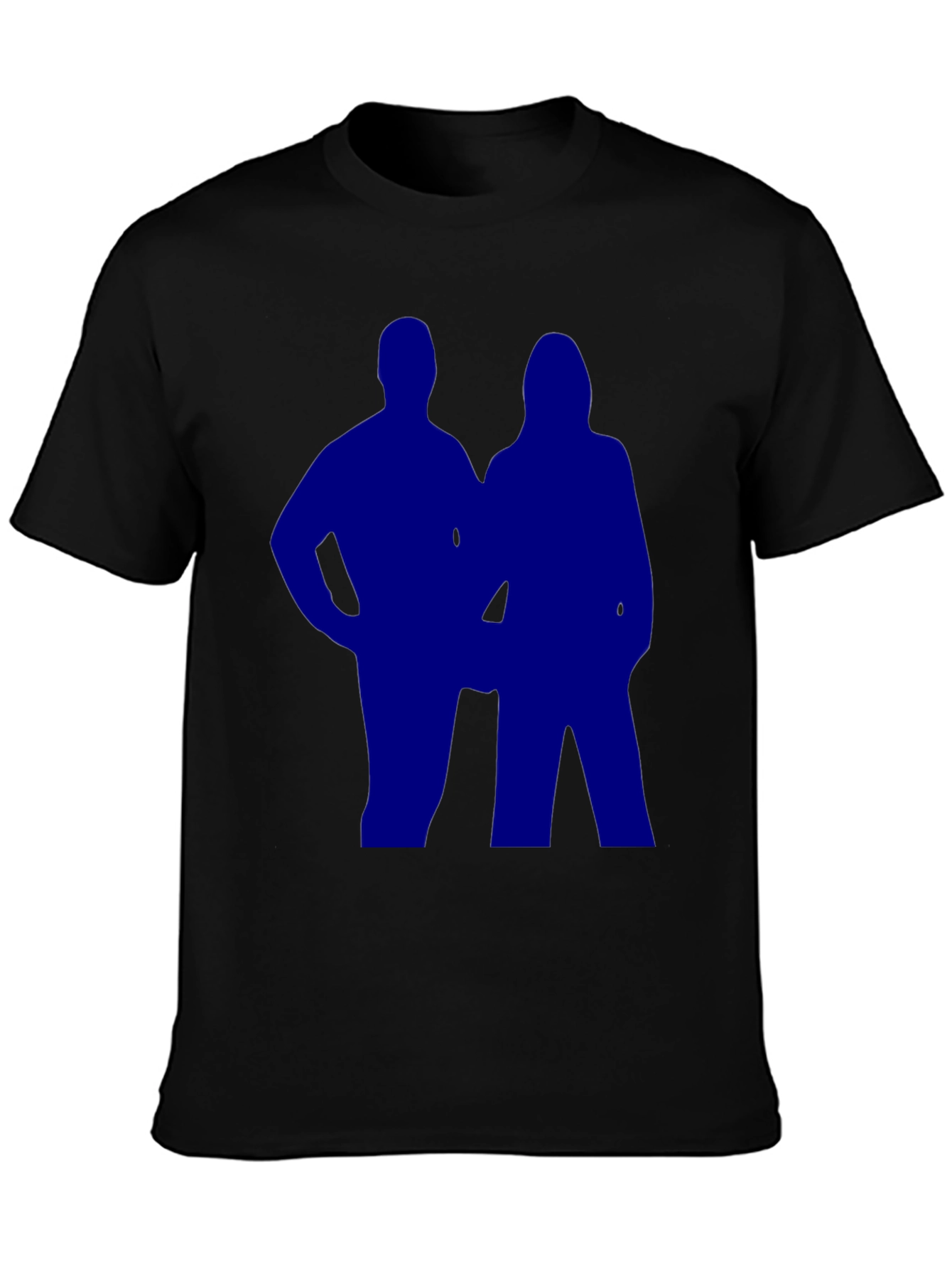 Silhouette Couple Graphic Tee - Black Casual T-Shirt