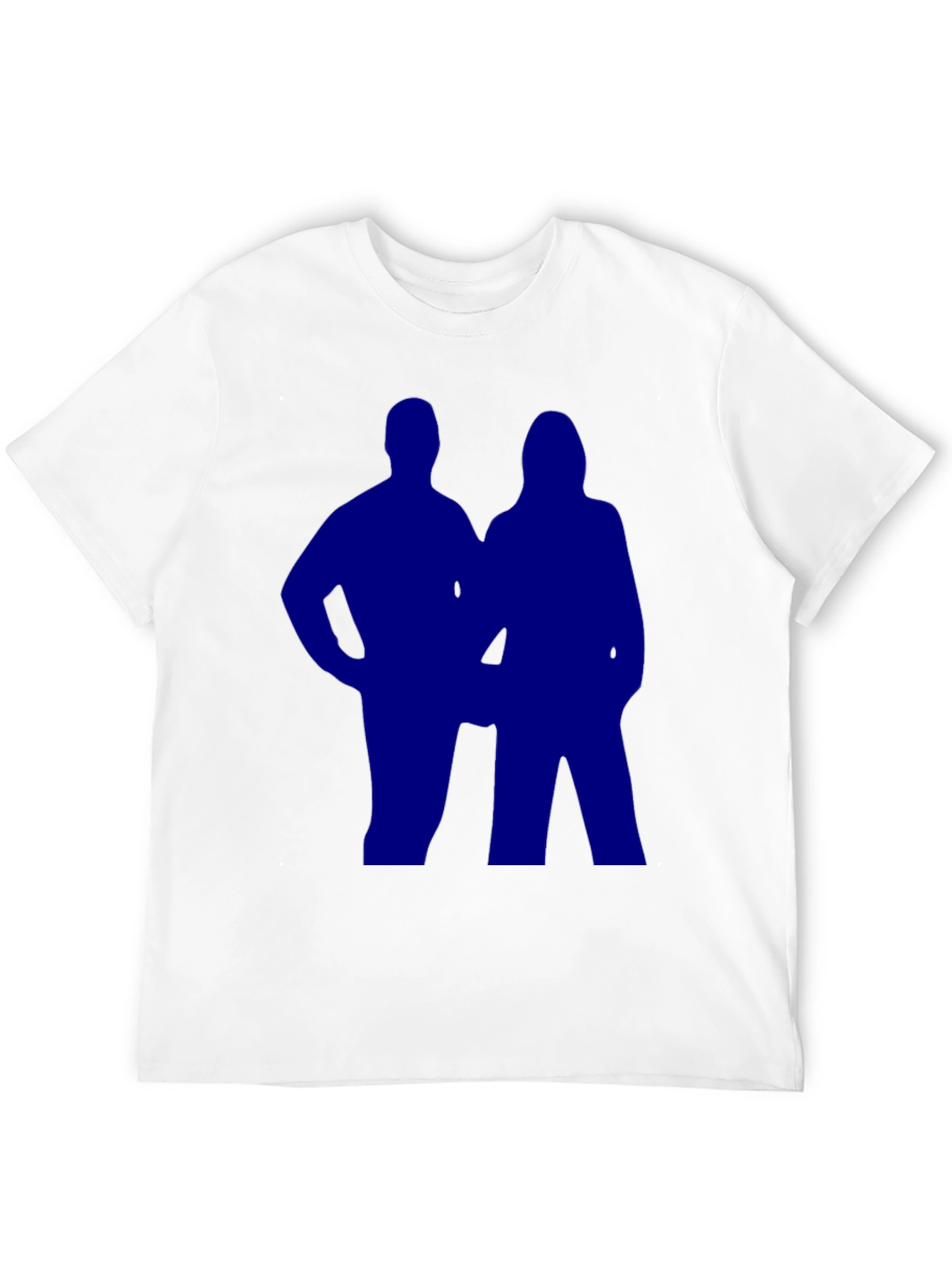 Silhouette Couple Graphic Tee - Black Casual T-Shirt
