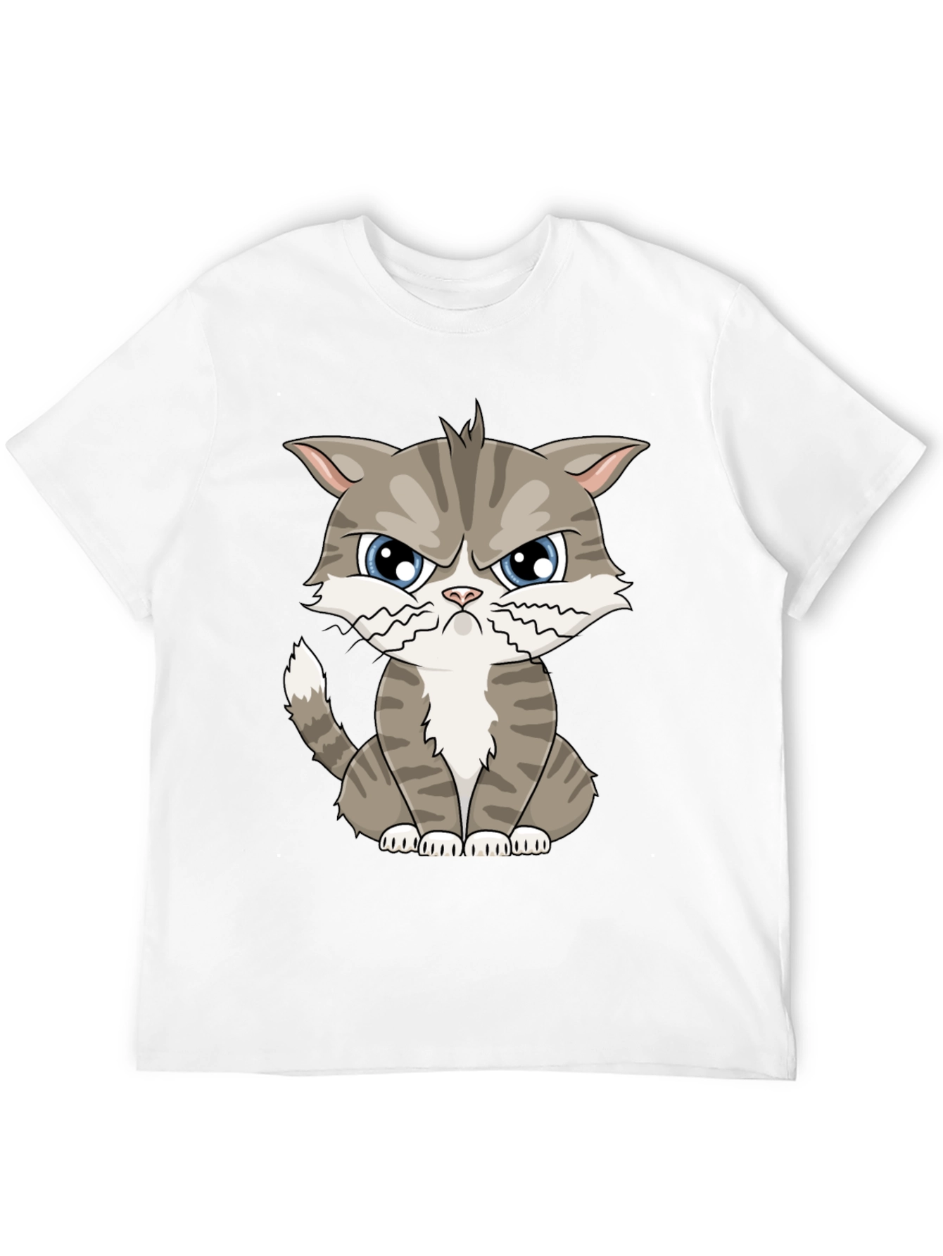 Grumpy Cat Cartoon T-Shirt - Black