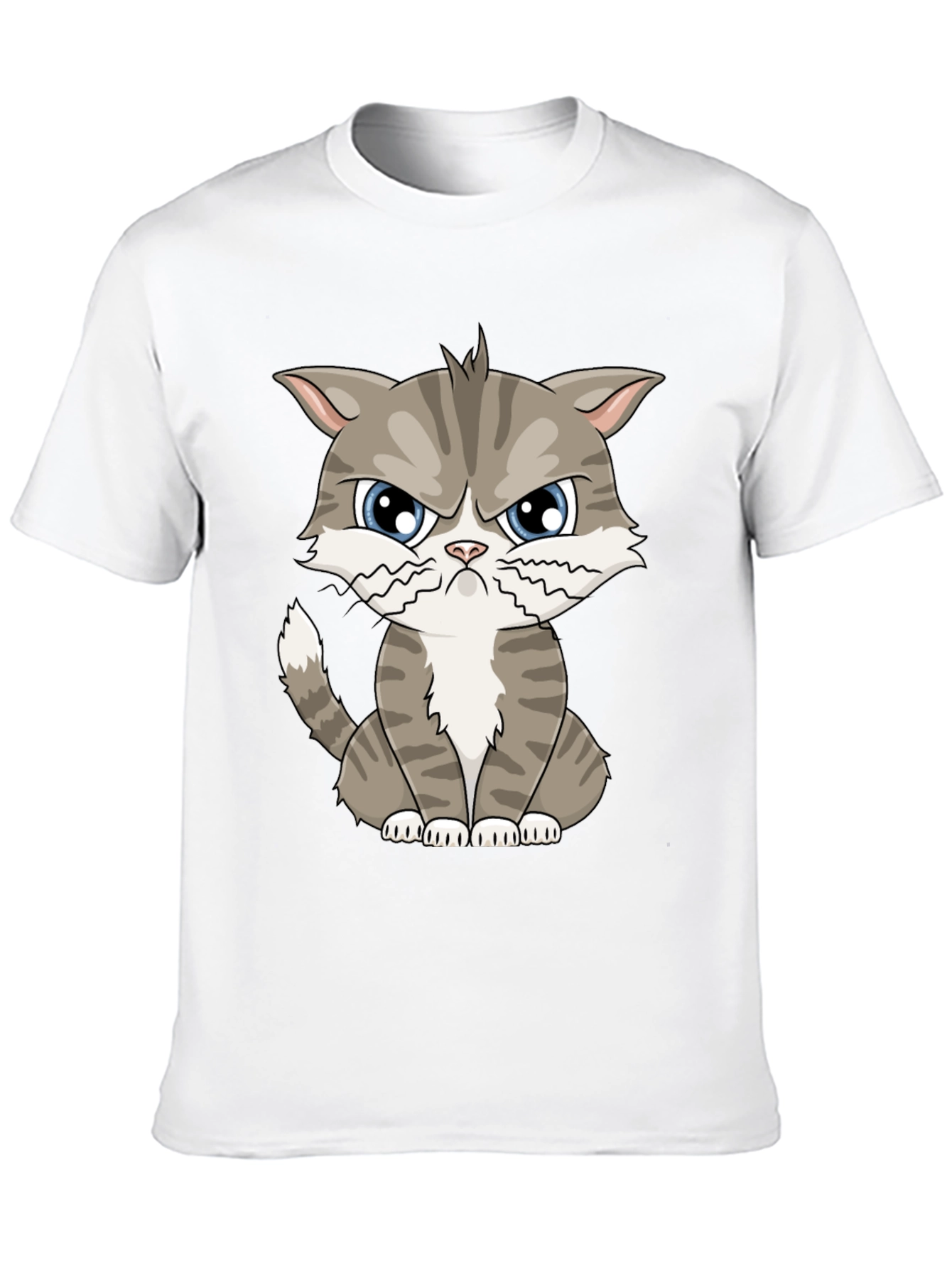 Grumpy Cat Cartoon T-Shirt - Black