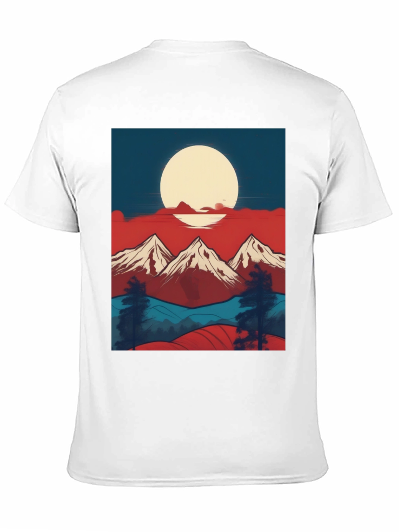 Mountain Sunset Graphic Tee - Black Casual Shirt