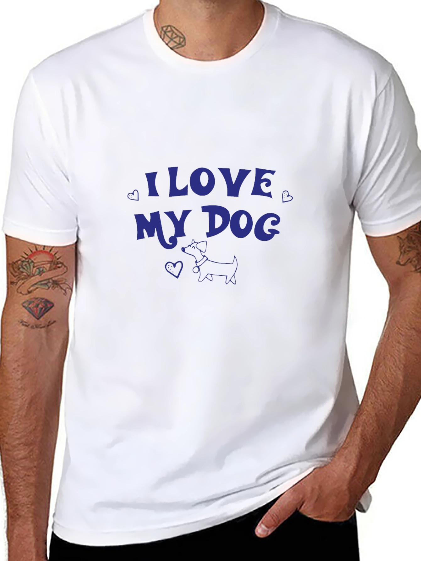 I Love My Dog Black T-Shirt