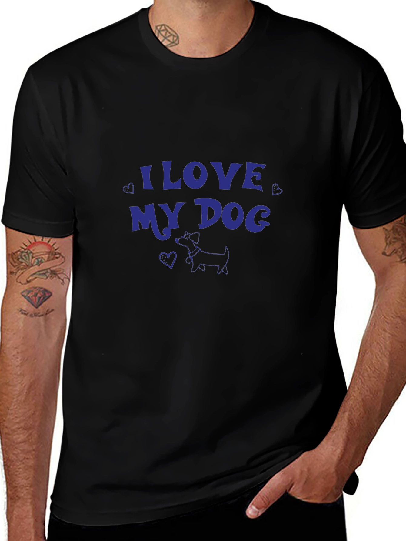 I Love My Dog Black T-Shirt