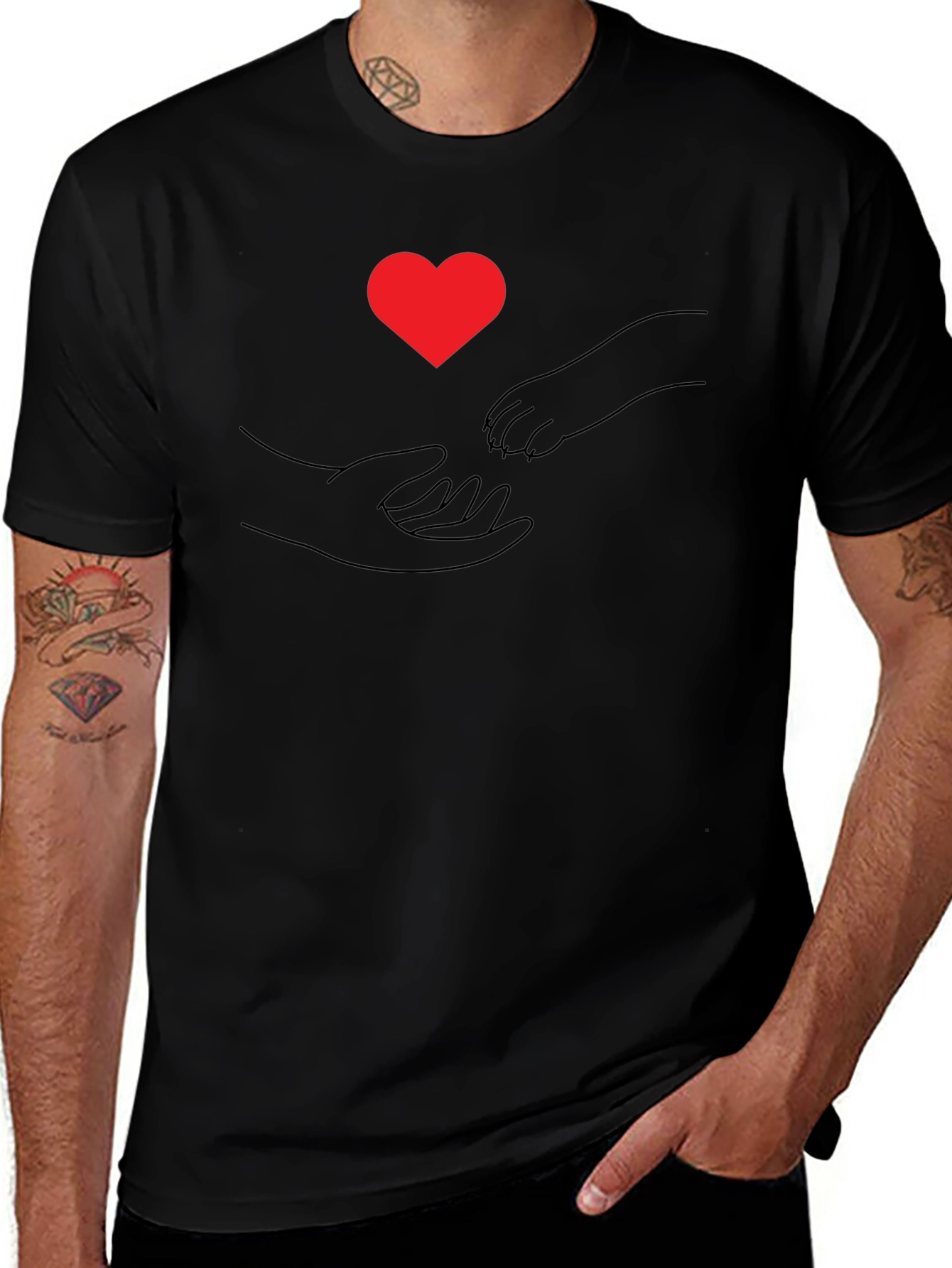 Paw Print Heart T-Shirt - Connecting Souls