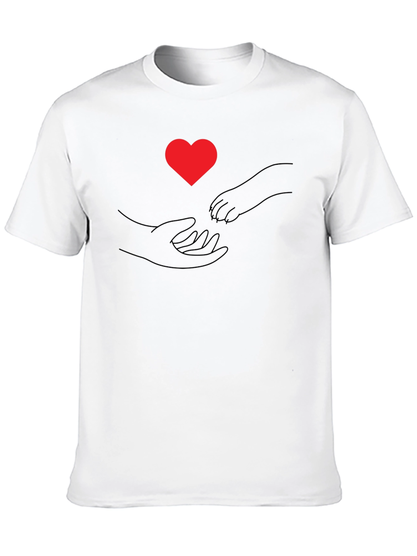 Paw Print Heart T-Shirt - Connecting Souls