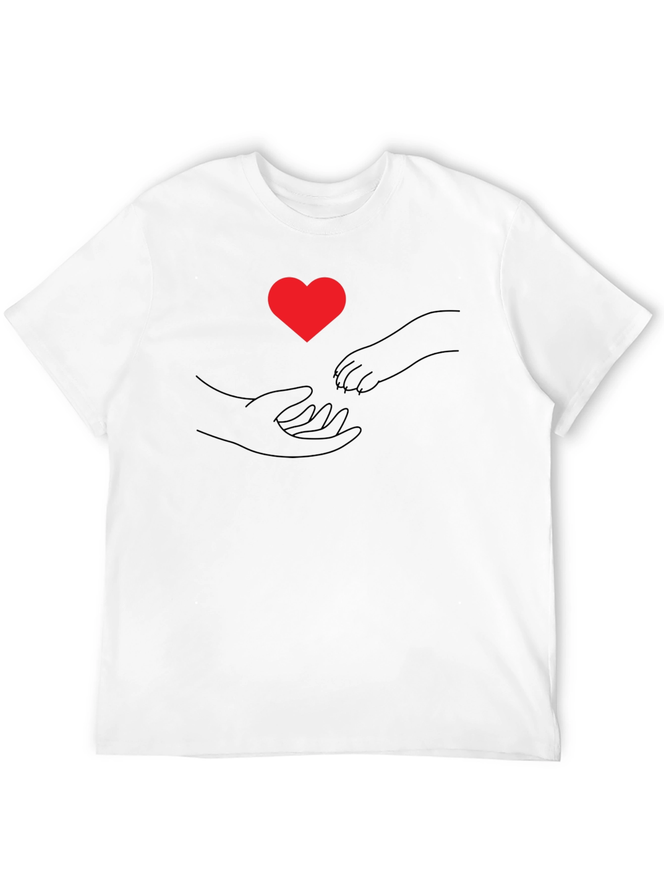 Paw Print Heart T-Shirt - Connecting Souls