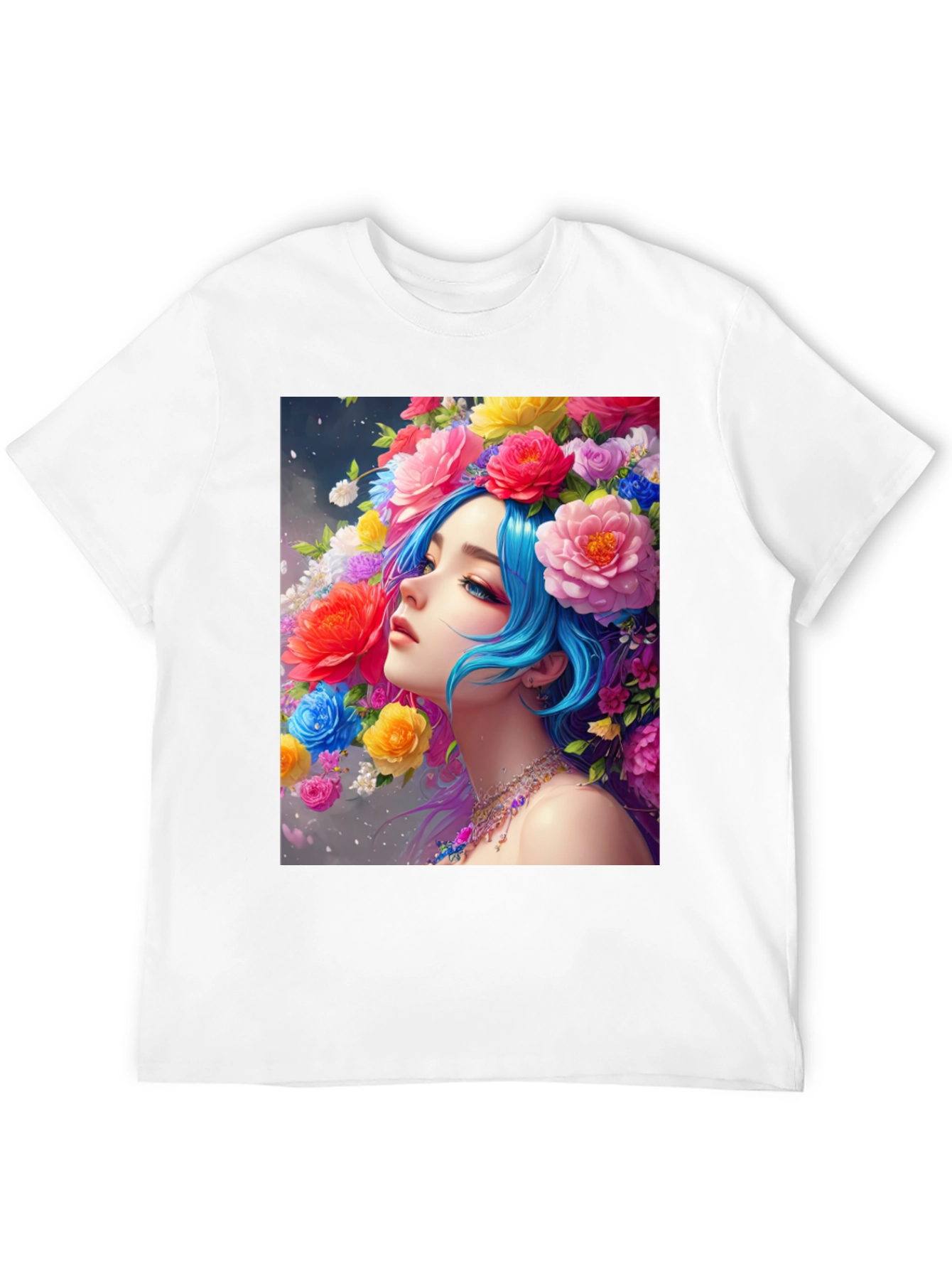Floral Portrait Black Tee