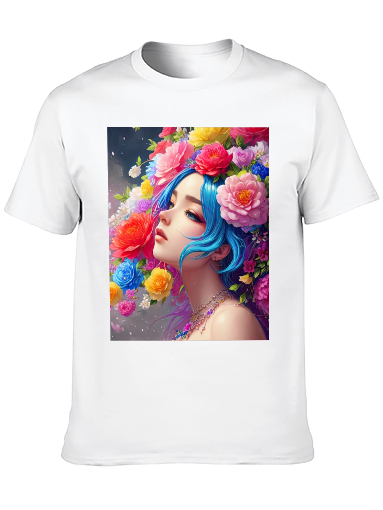Floral Portrait Black Tee