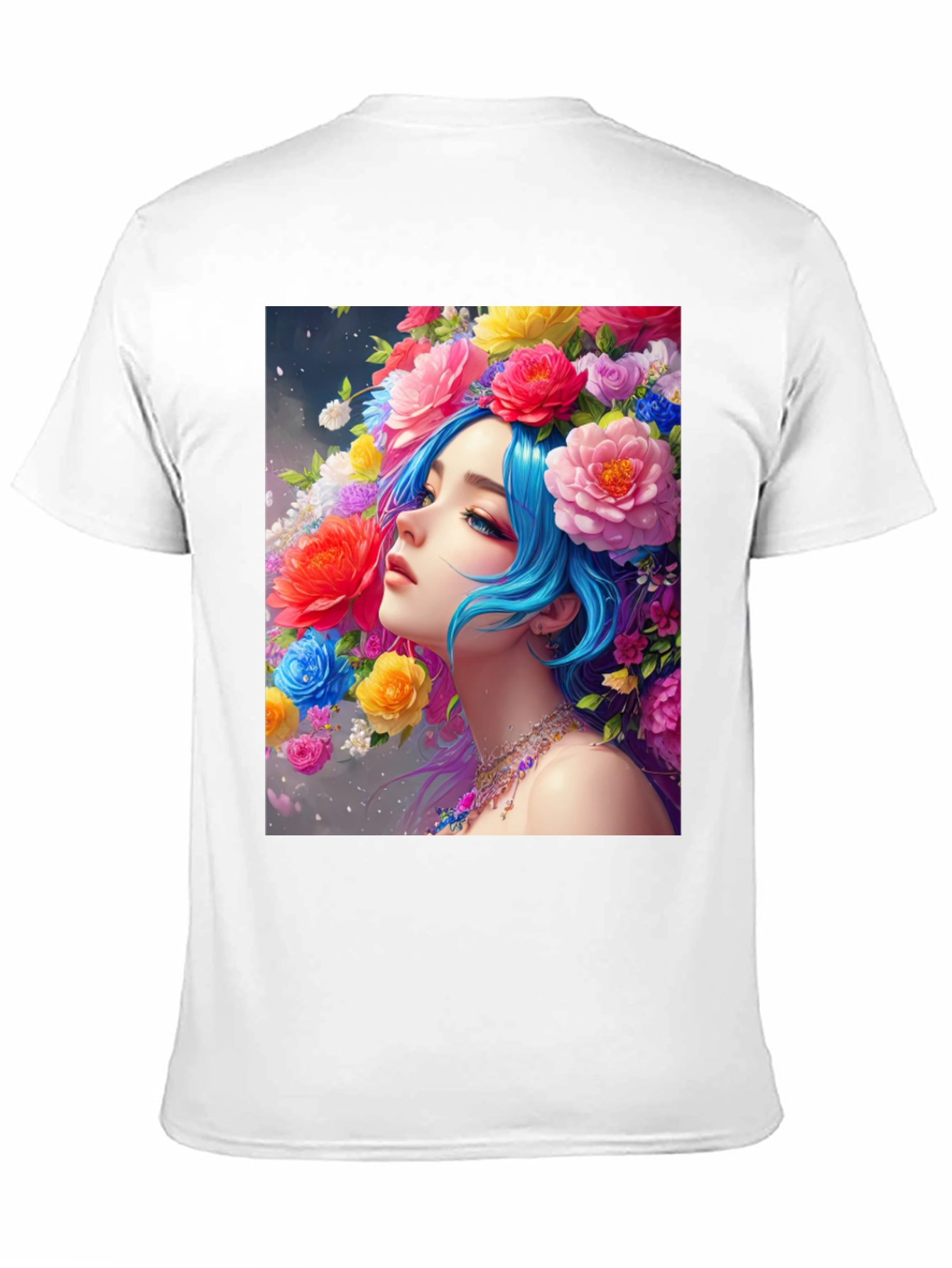 Floral Portrait Black Tee