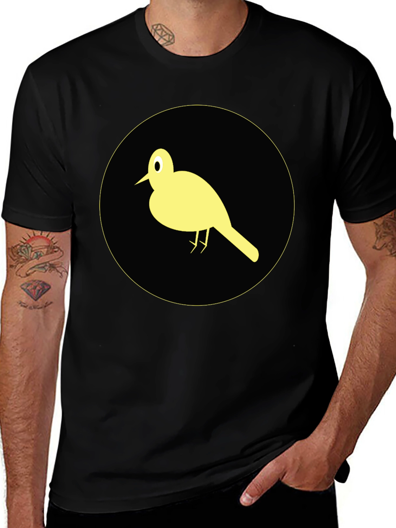 Bird Graphic Tee - Stylish Black Cotton T-Shirt