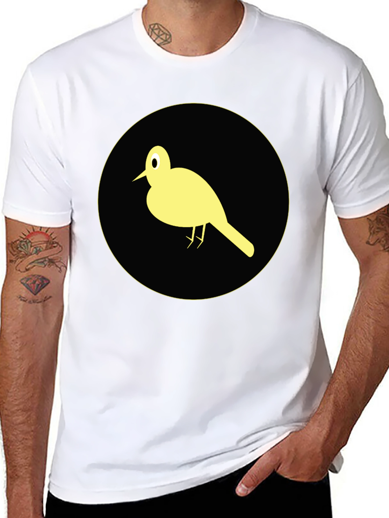 Bird Graphic Tee - Stylish Black Cotton T-Shirt