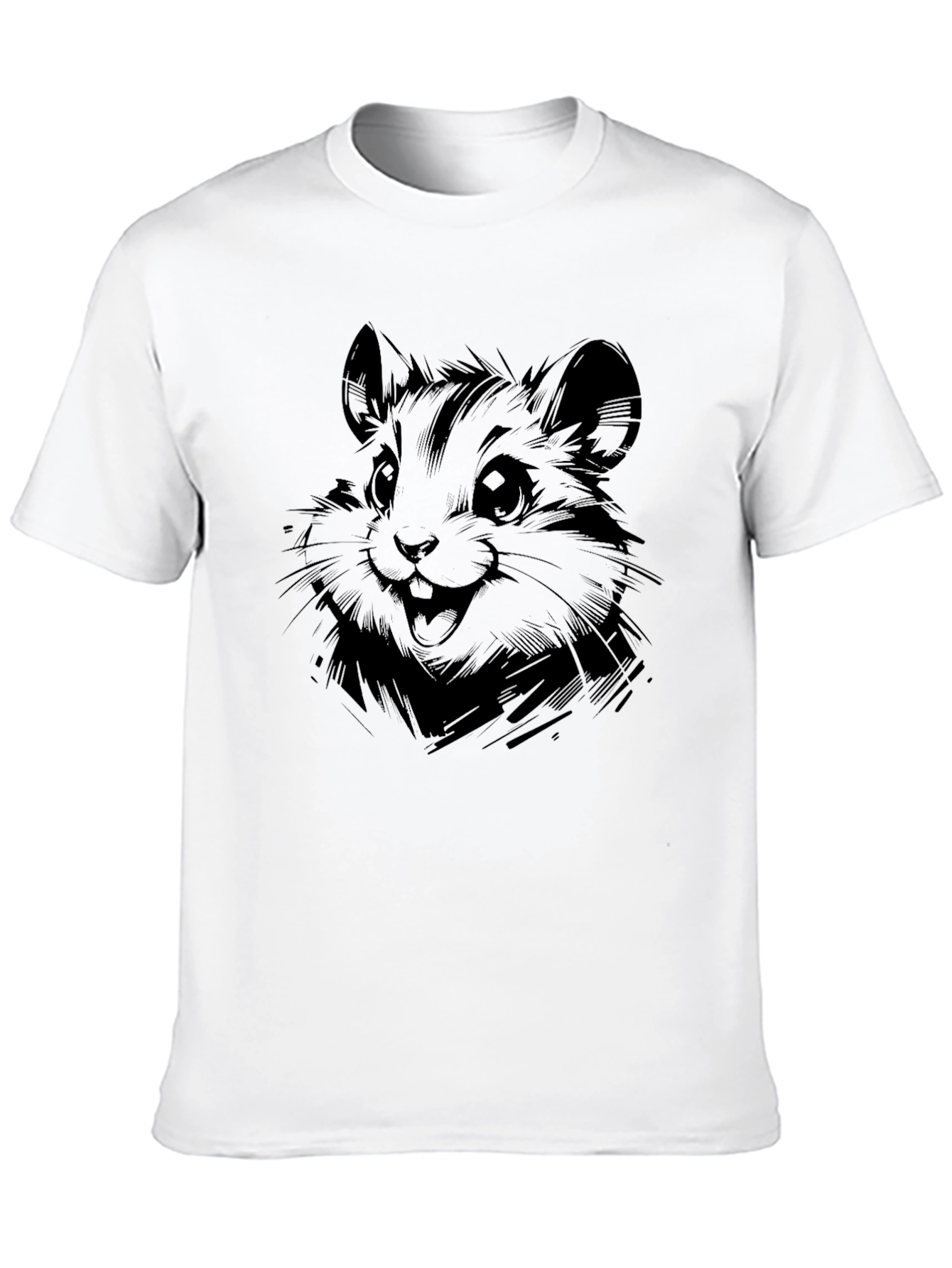 Cool Hamster Graphic Black T-Shirt